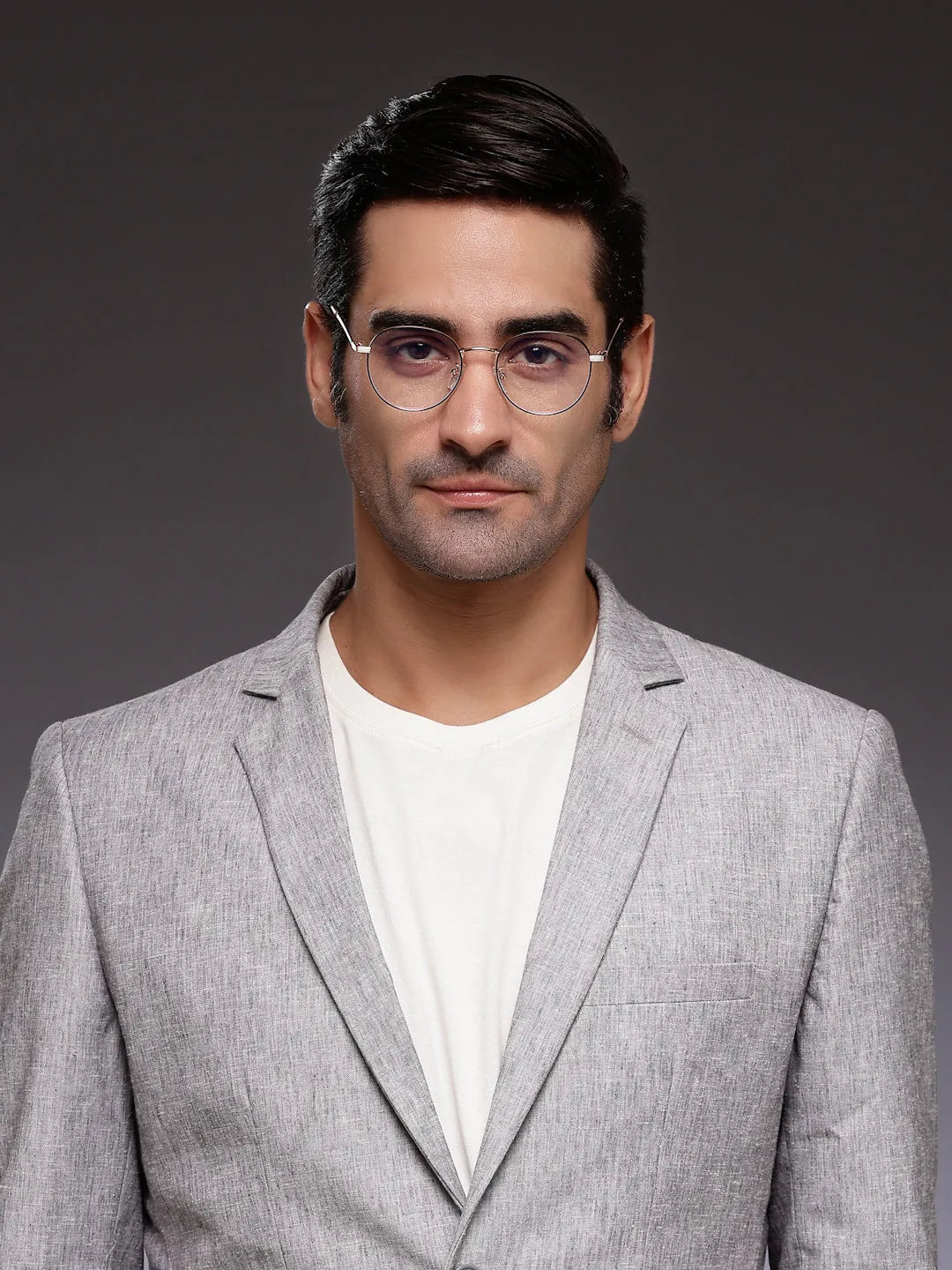 Galveris | Black & Rose Gold Small Full Rim Round Computer Glasses for Men & Women [Blue Block]