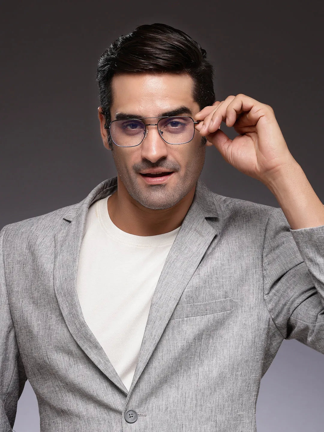 Jovion | Brown Medium Full Rim RECTANGLE Computer Glasses for Men & Women [Blue Block]