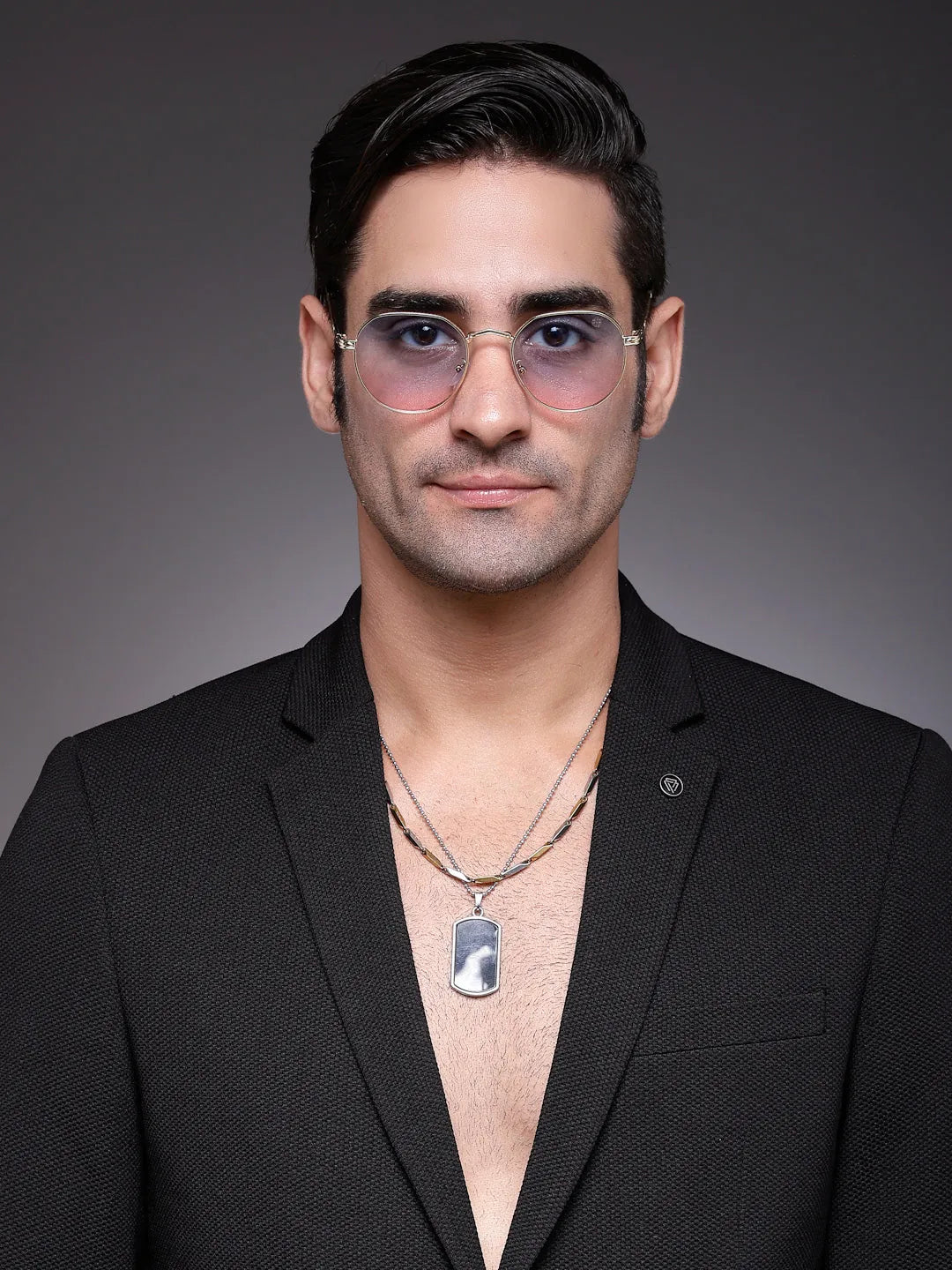 Ithon | Golden Medium Full Rim Oval Sunglasses for Men [UV-protected]