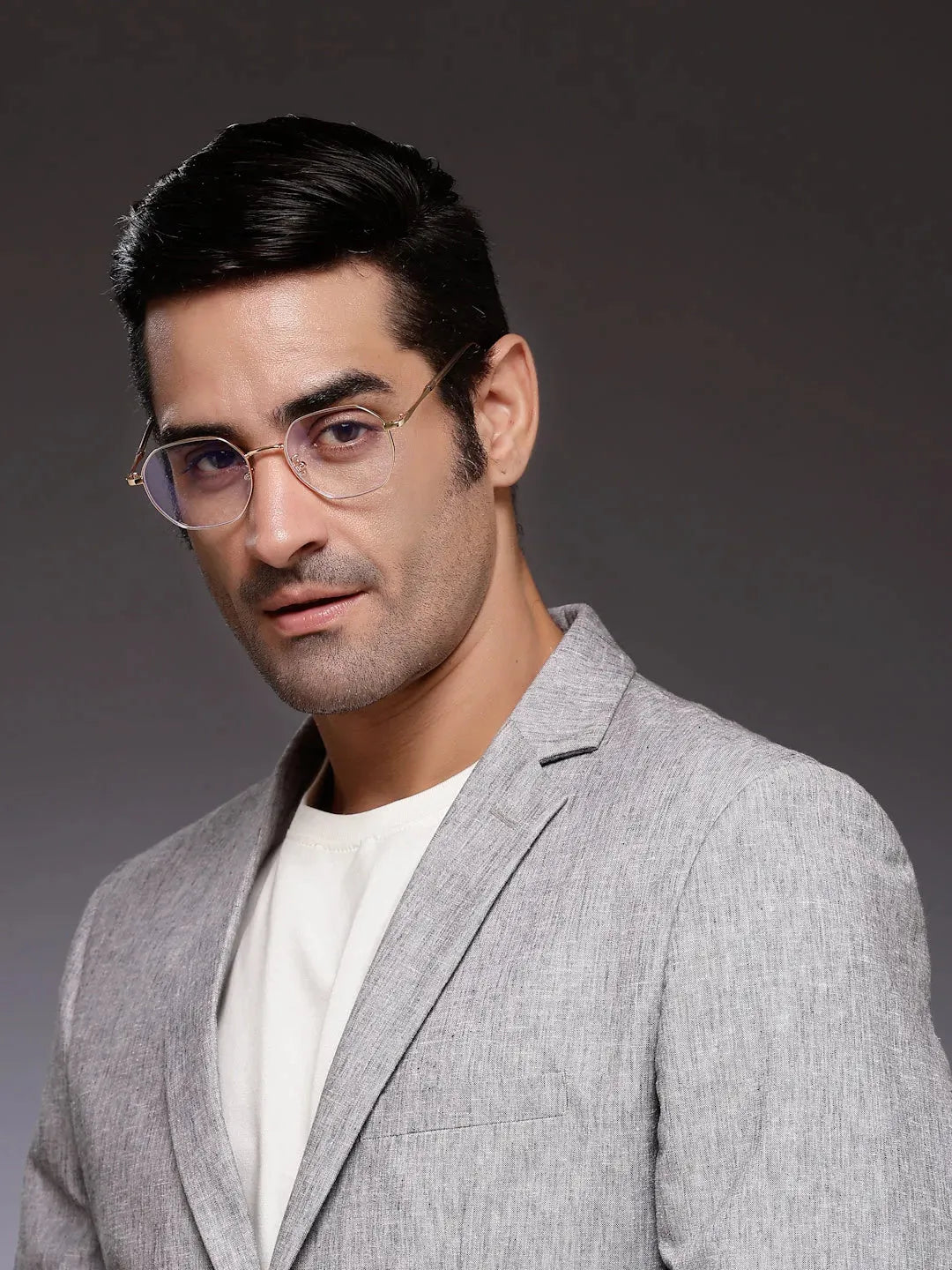 Dravon | Golden Medium Full Rim Hexagonal Computer Glasses for Men & Women [Blue Block]