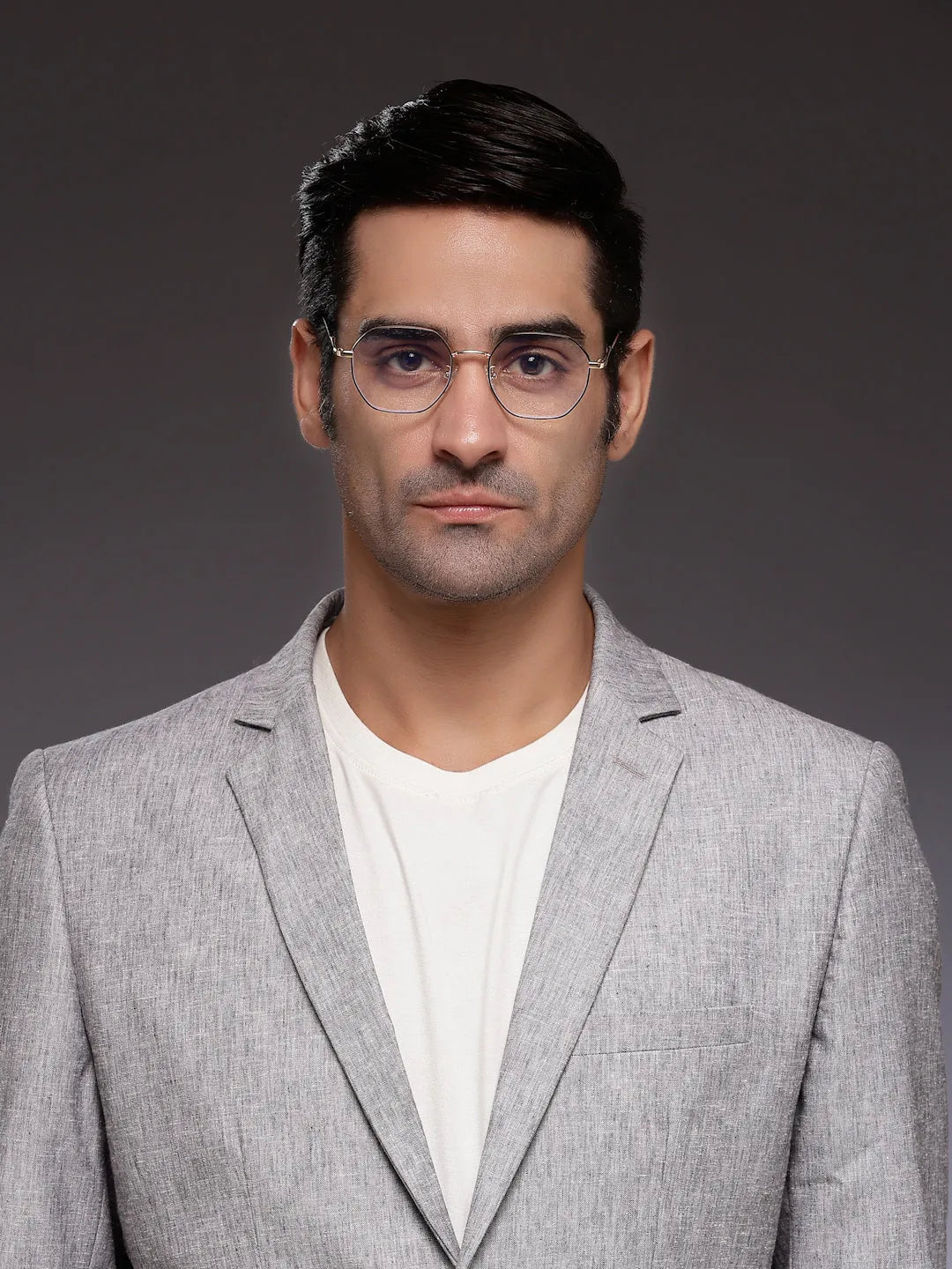 Dravon | Golden & Black Medium Full Rim Hexagonal Computer Glasses for Men & Women [Blue Block]