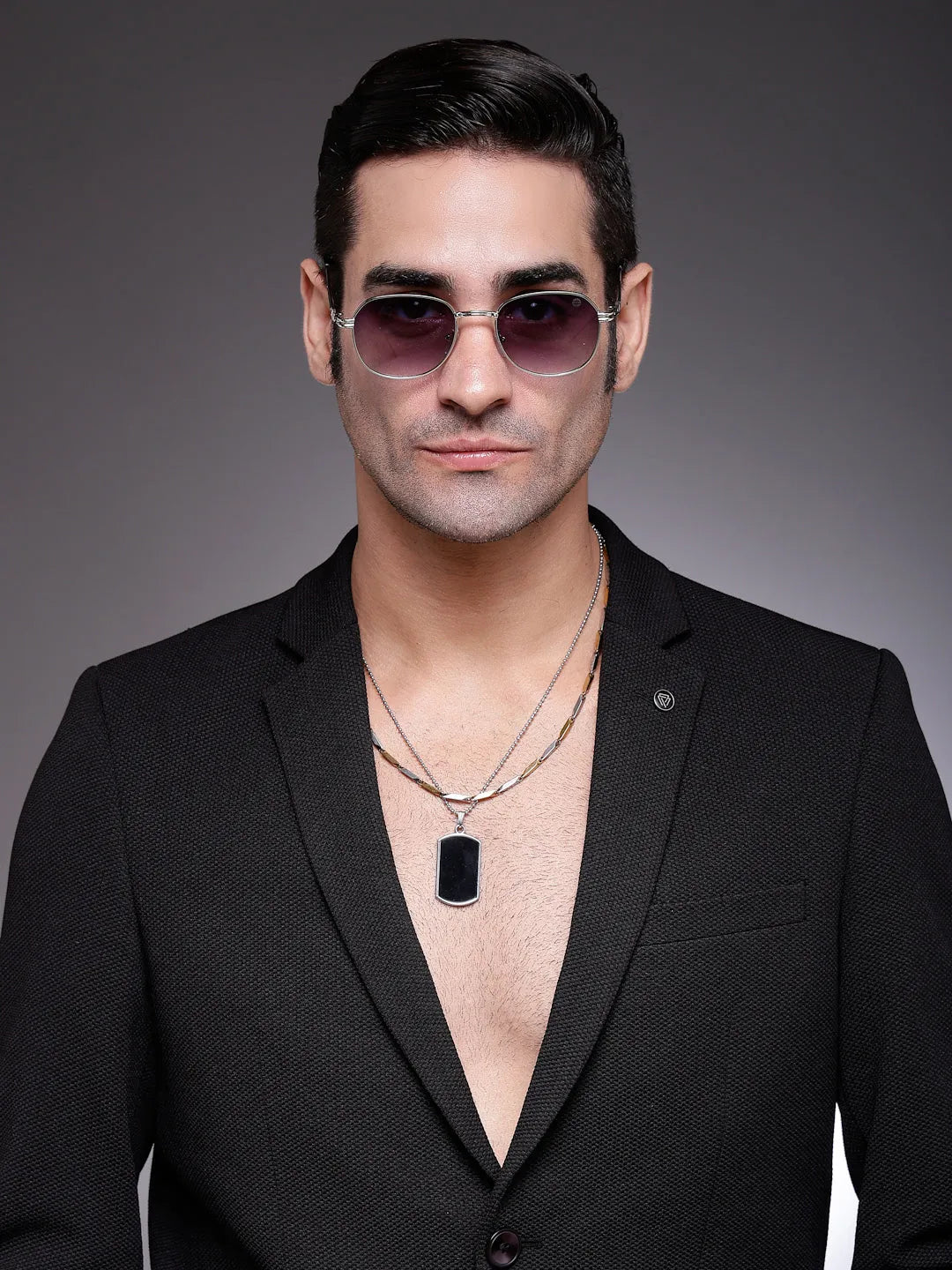 Starfall | Gradient Grey Medium Full Rim Oval Sunglasses for Men [UV-protected]