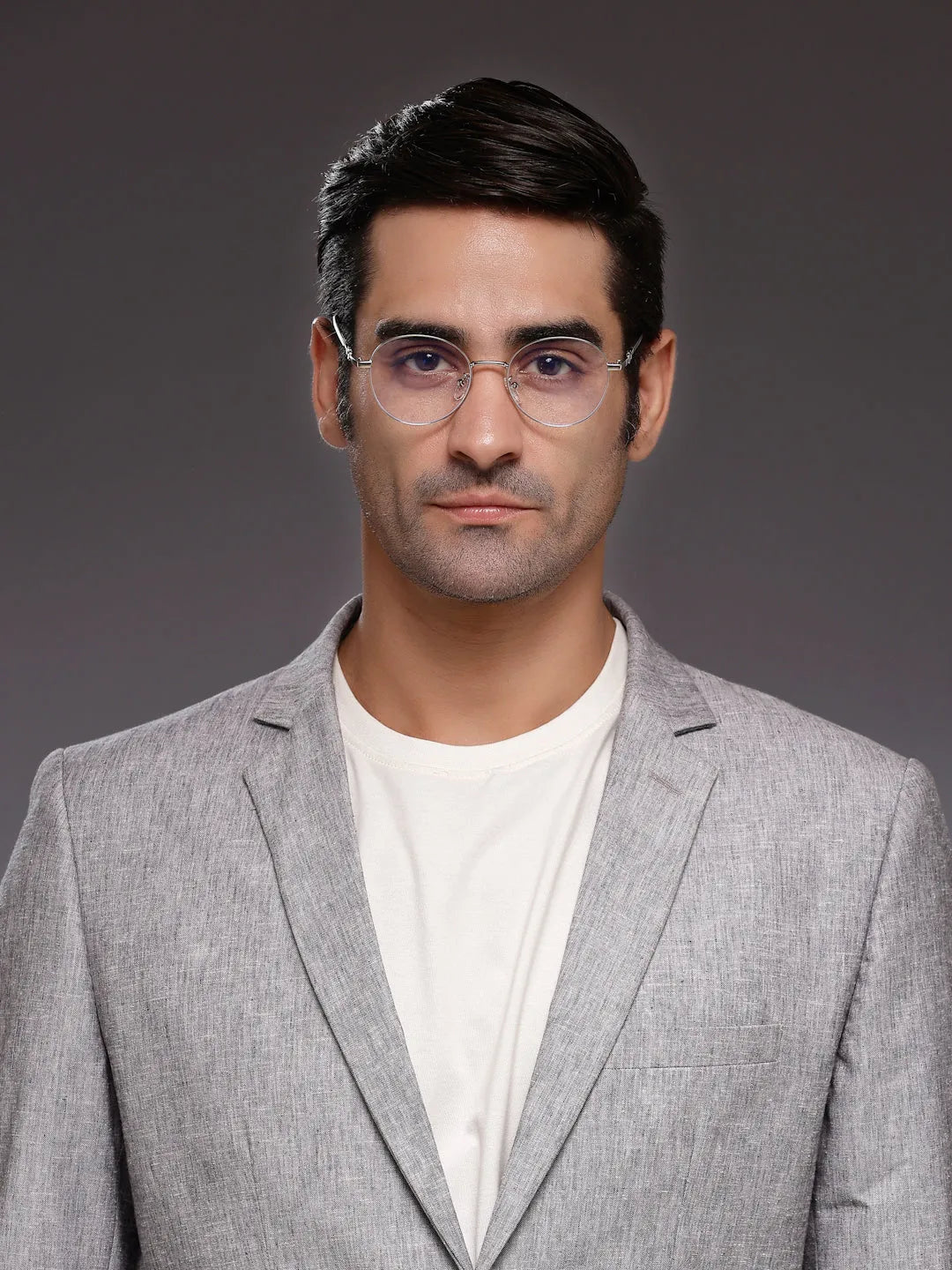 Astrid | Silver Medium Full Rim Oval Computer Glasses for Men & Women [Blue Block]