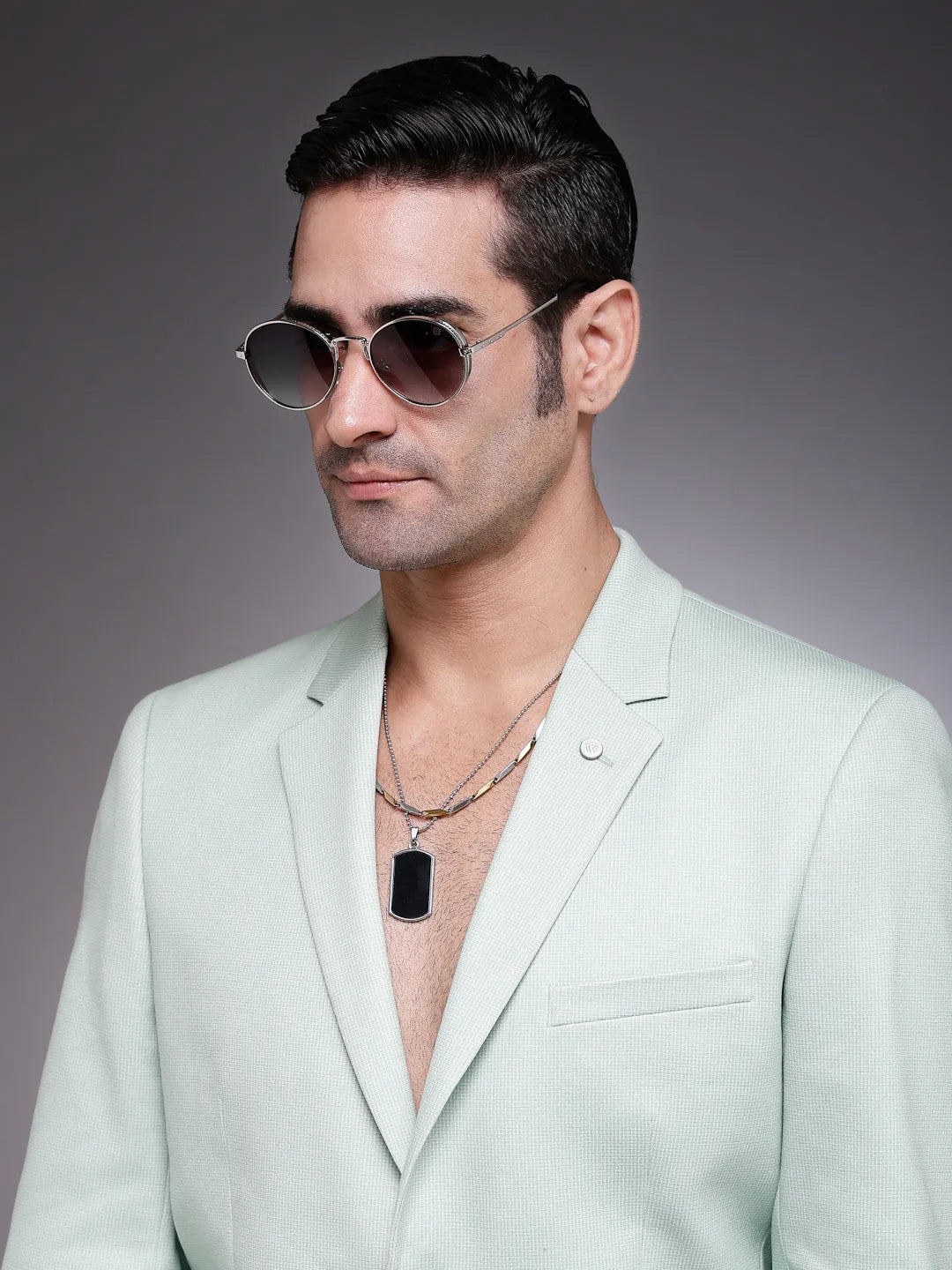 Ignisia | Gradient Green Medium Full Rim Oval Sunglasses for Men [UV-protected]