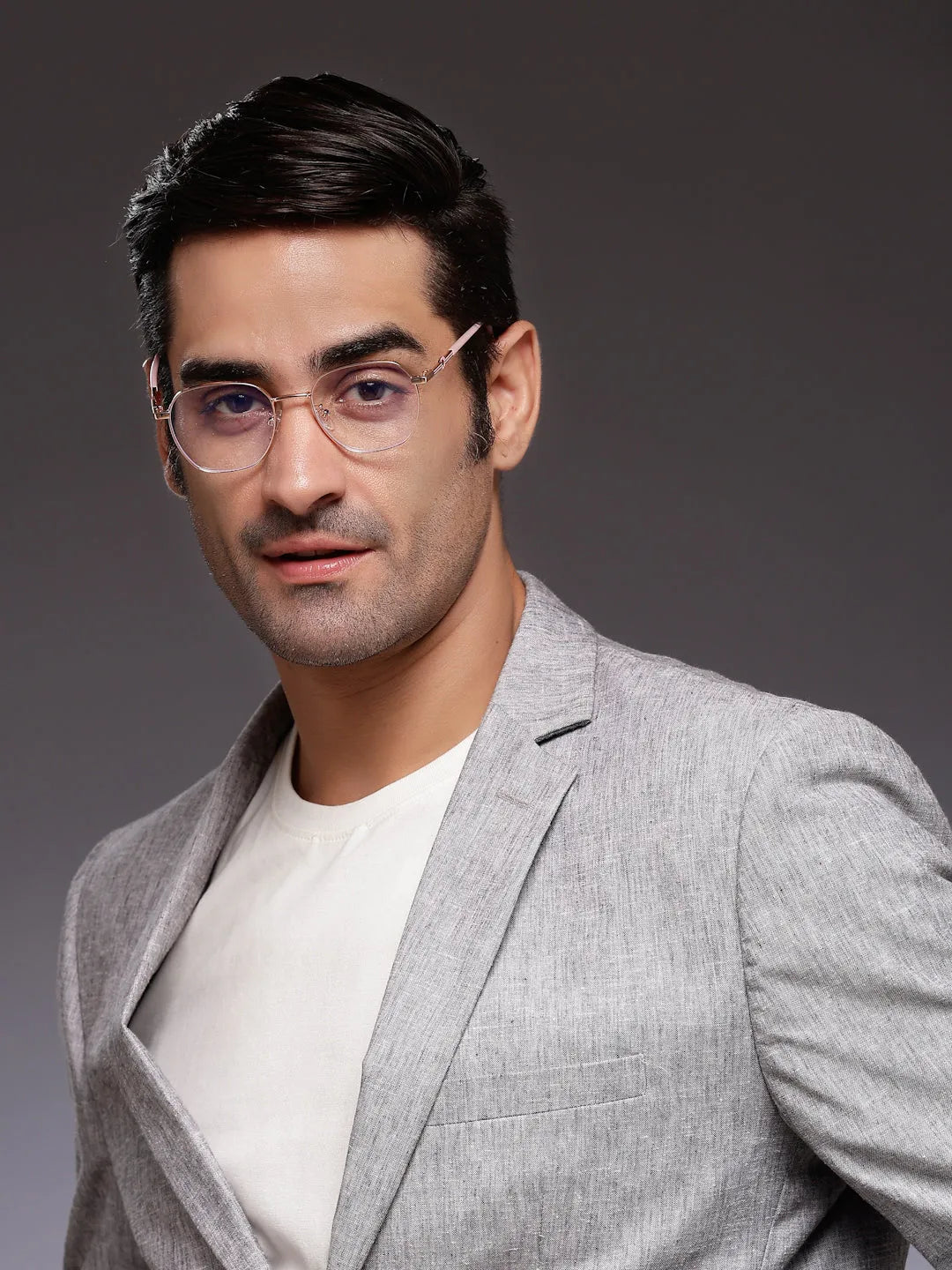 Frostis | Rose Gold Small Full Rim Hexagonal Computer Glasses for Men & Women [Blue Block]