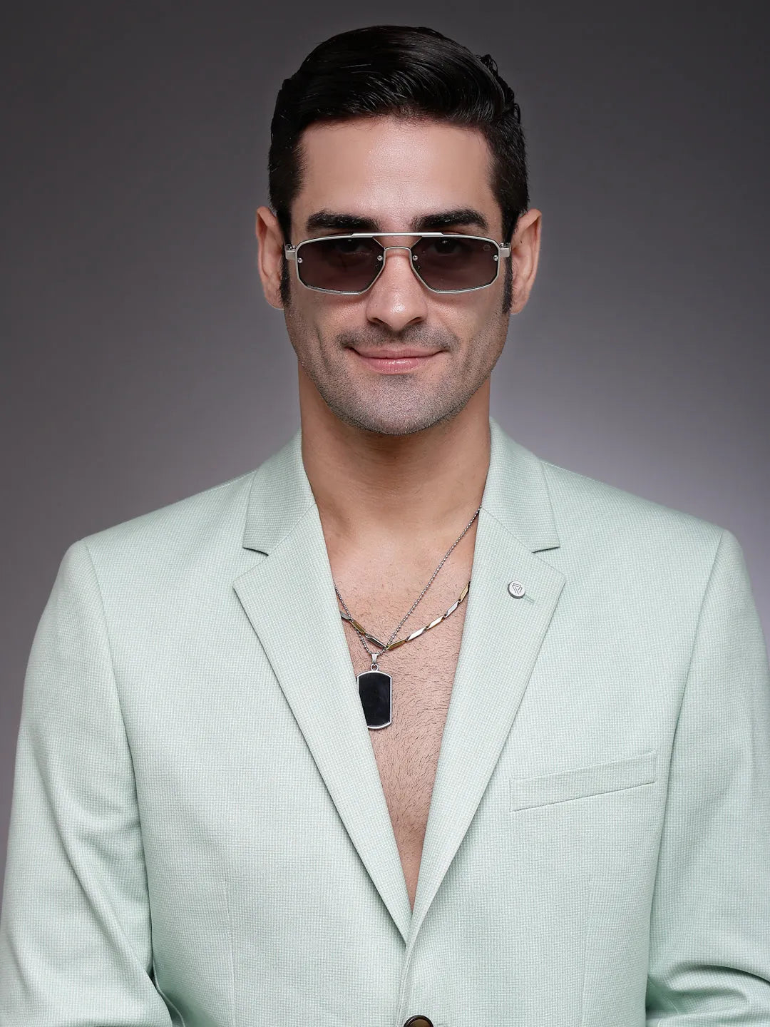Shadron | Green Medium Full Rim Rectangle Sunglasses for Men [UV-protected]
