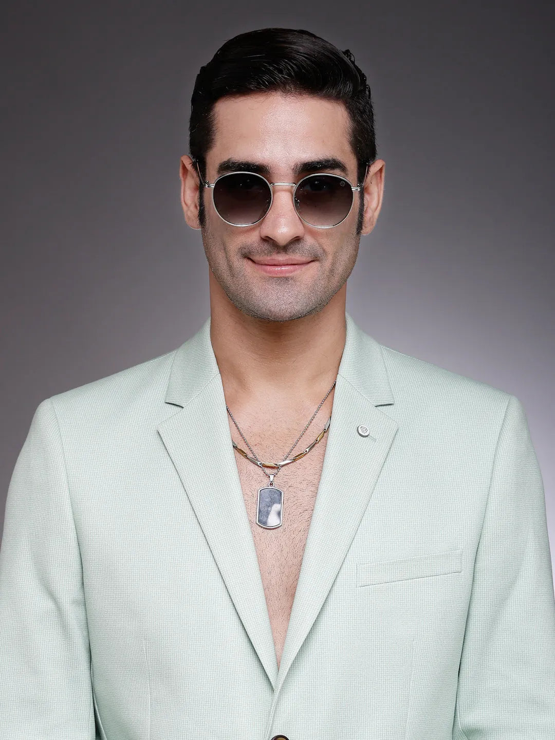 Solyra | Green Medium Full Rim Oval Sunglasses for Men [UV-protected]