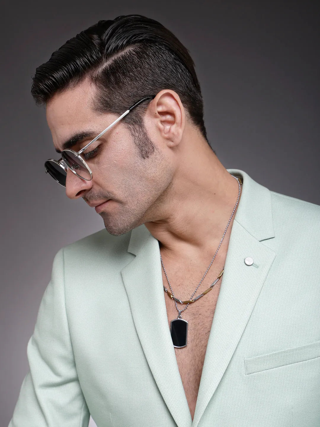 Solyra | Green Medium Full Rim Oval Sunglasses for Men [UV-protected]