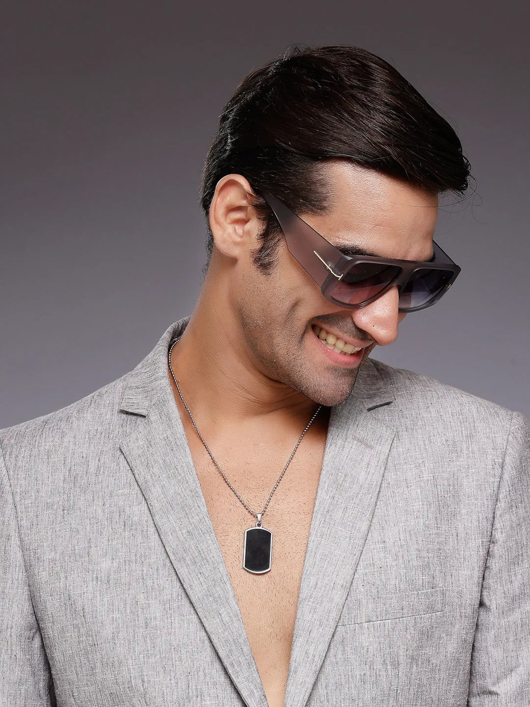 Helios | Grey Oversized Full Rim Square Sunglasses for Men & Women [UV-protected]