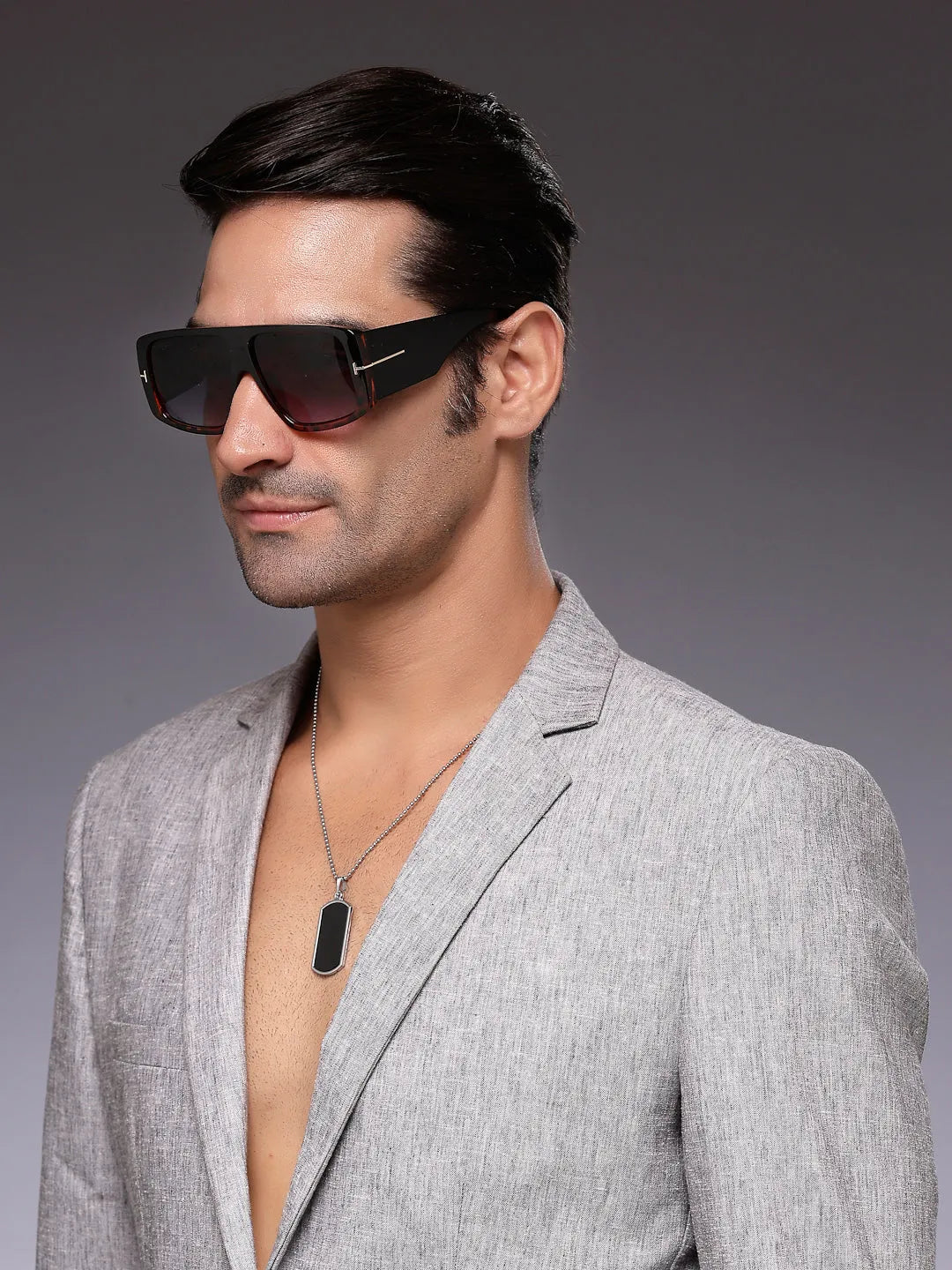 Helios | Havana and Golden Oversized Full Rim Square Sunglasses for Men & Women [UV-protected]