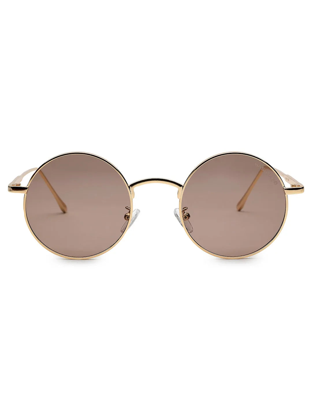 Ionara | Golden-Brown Medium Full Rim Round Sunglasses for Men & Women [UV-protected]