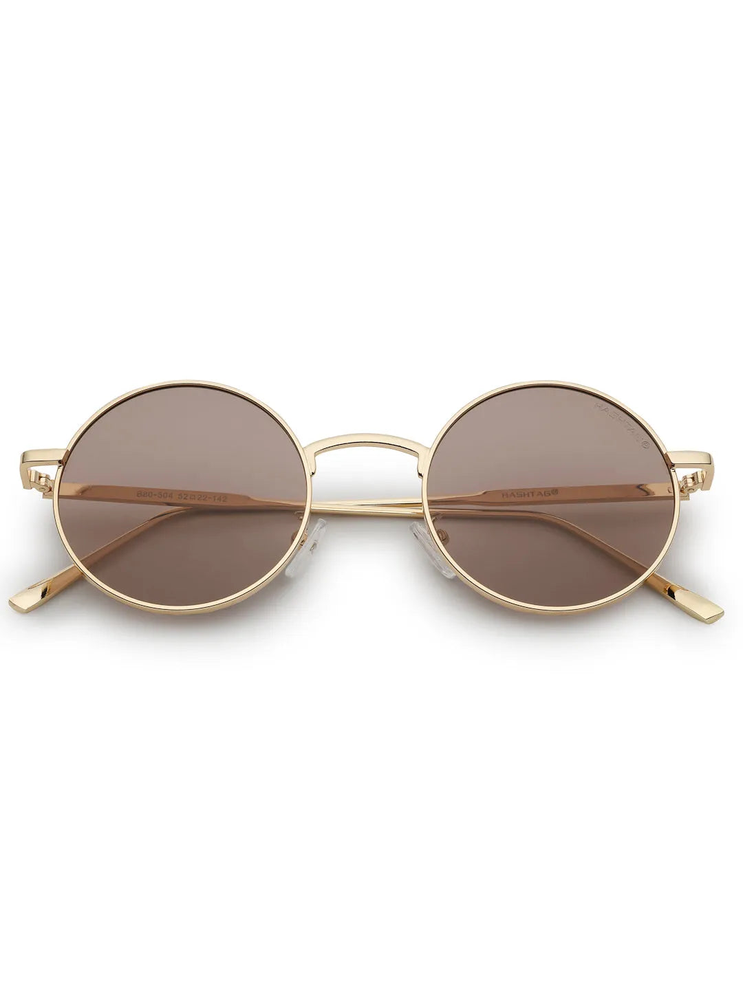 Ionara | Golden-Brown Medium Full Rim Round Sunglasses for Men & Women [UV-protected]