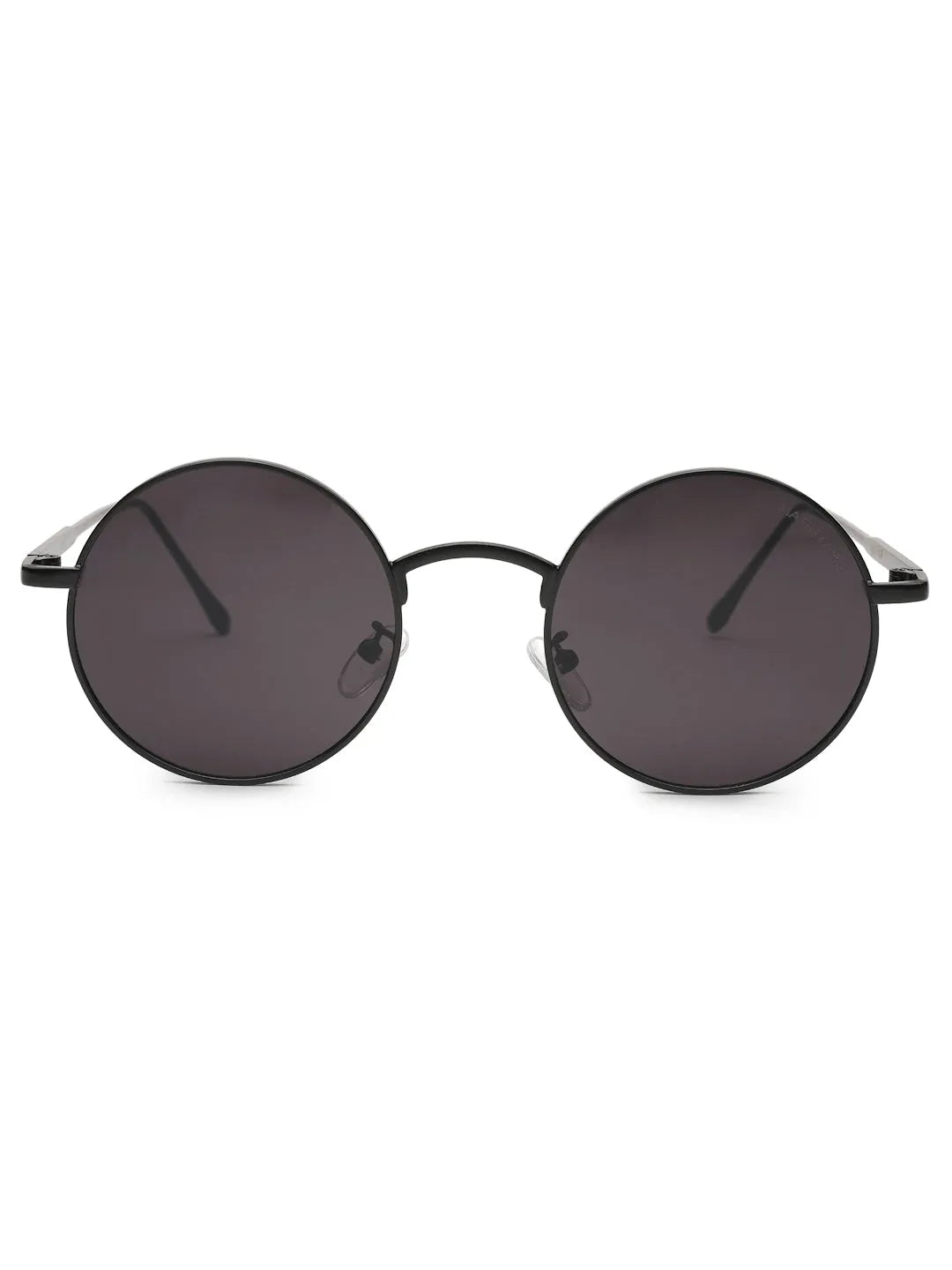 Ionara | Black Medium Full Rim Round Sunglasses for Men & Women [UV-protected]