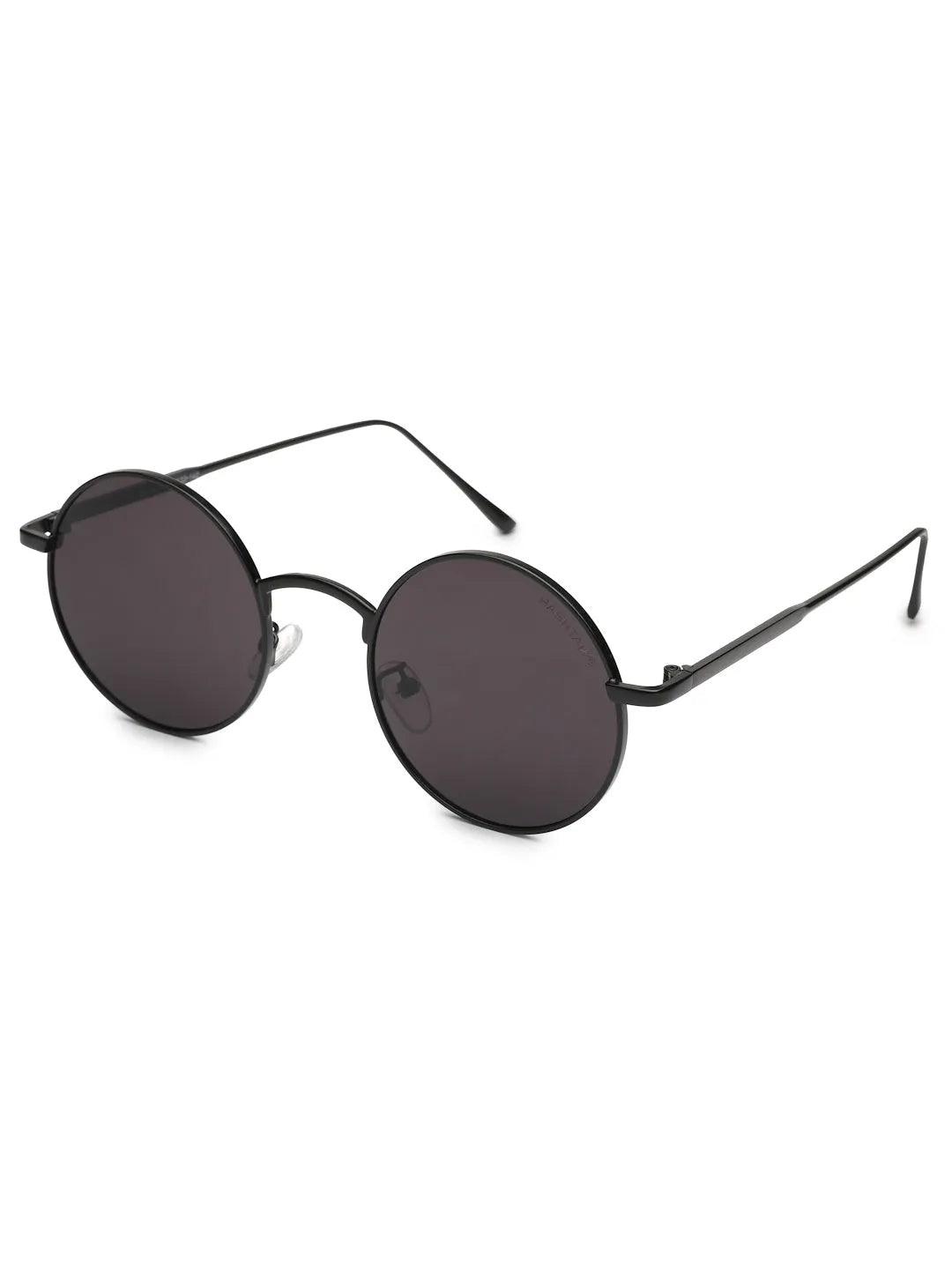 Ionara | Black Medium Full Rim Round Sunglasses for Men & Women [UV-protected]