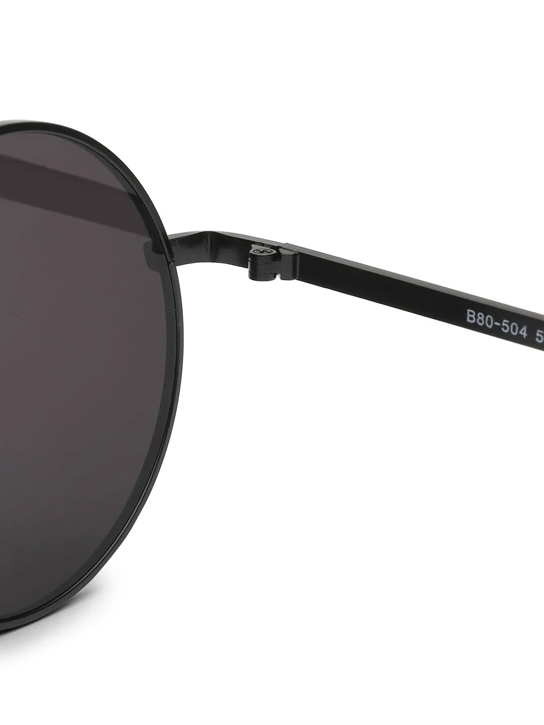 Ionara | Black Medium Full Rim Round Sunglasses for Men & Women [UV-protected]