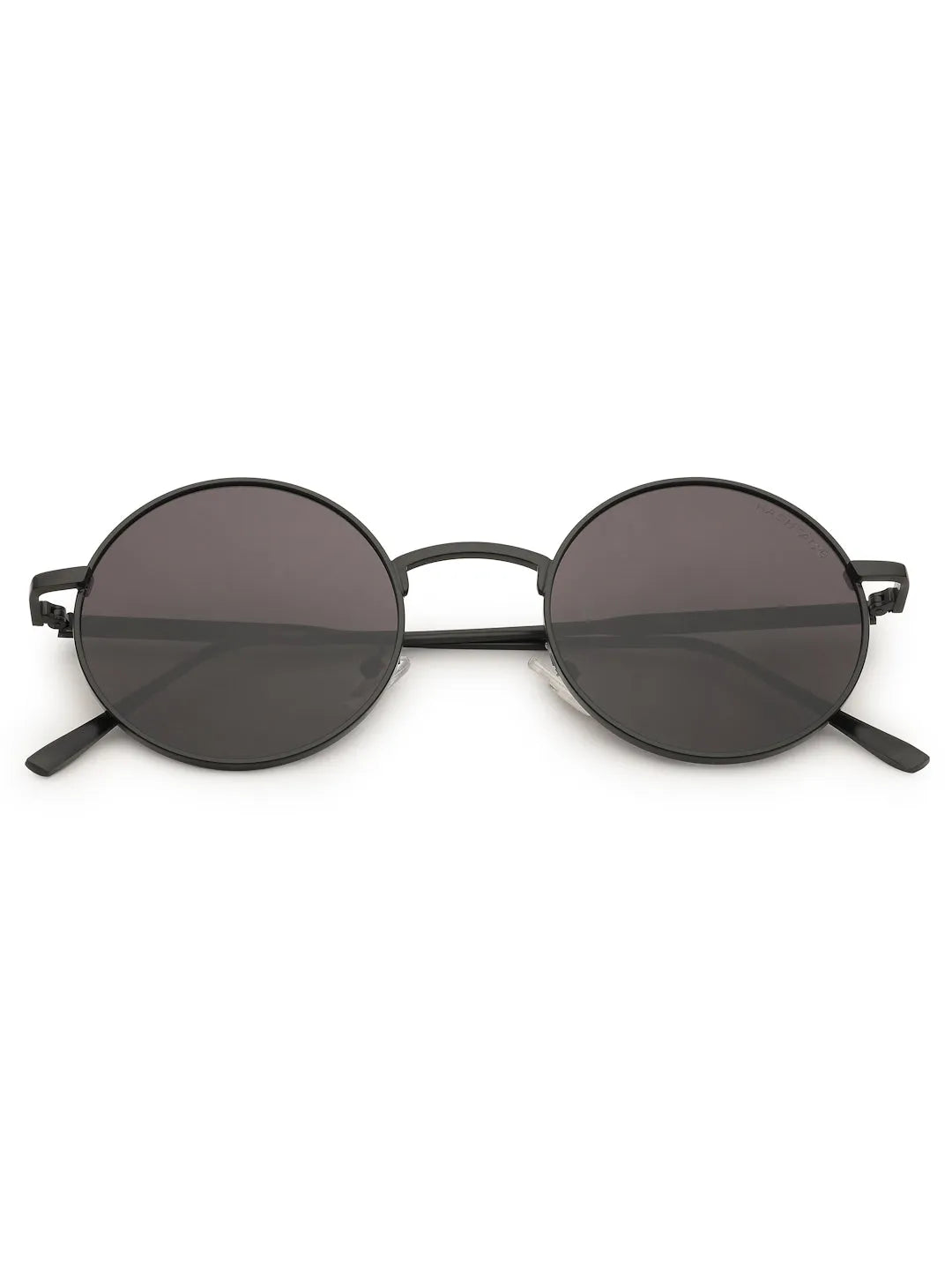 Ionara | Black Medium Full Rim Round Sunglasses for Men & Women [UV-protected]