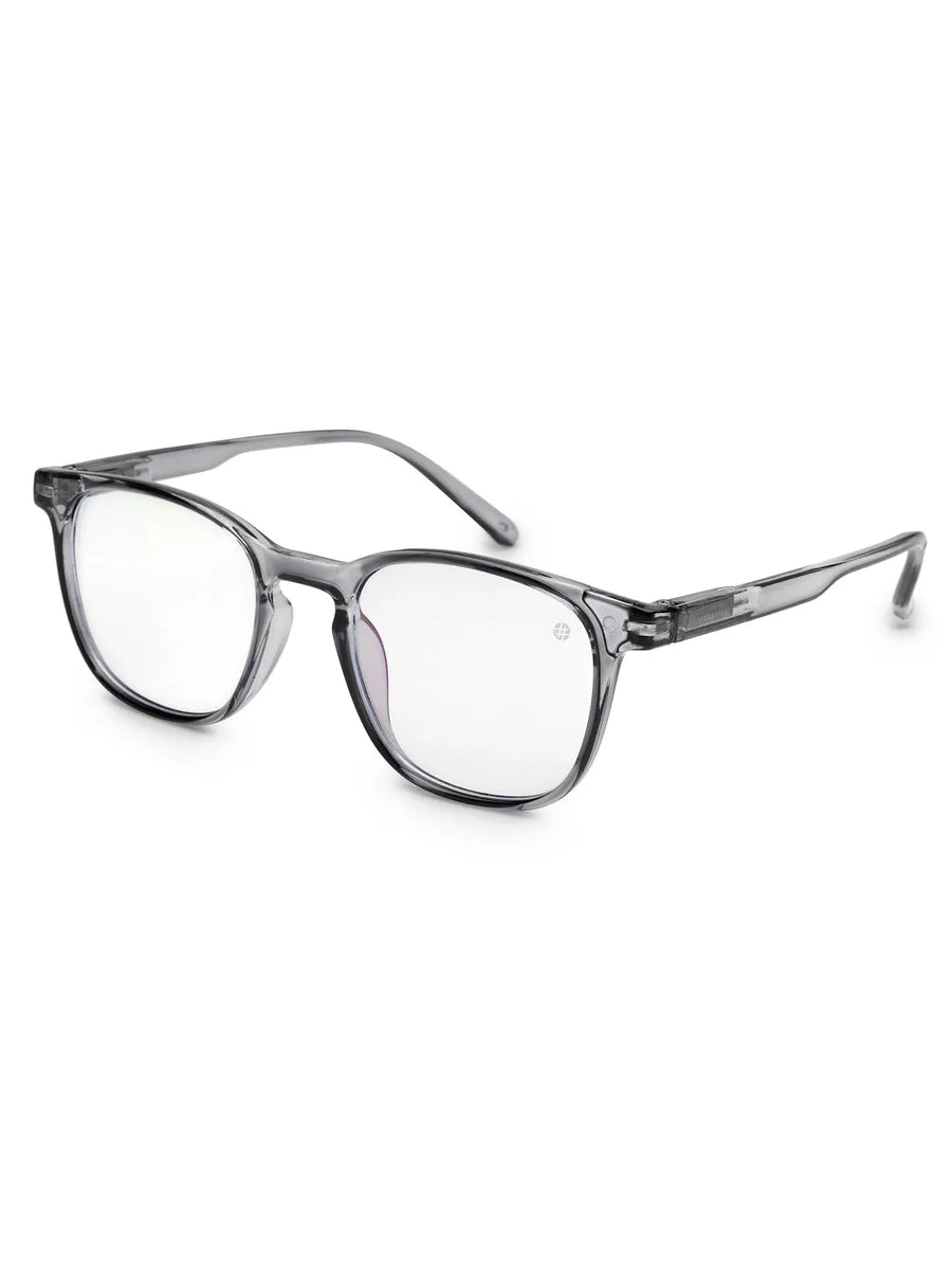 Radiant | Smoke Medium Full Rim Oval Computer Glasses for Men & Women [Blue Block]