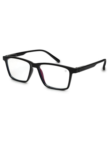 Aurora | Black Medium Full Rim Rectangle Computer Glasses for Men & Women [Blue Block]