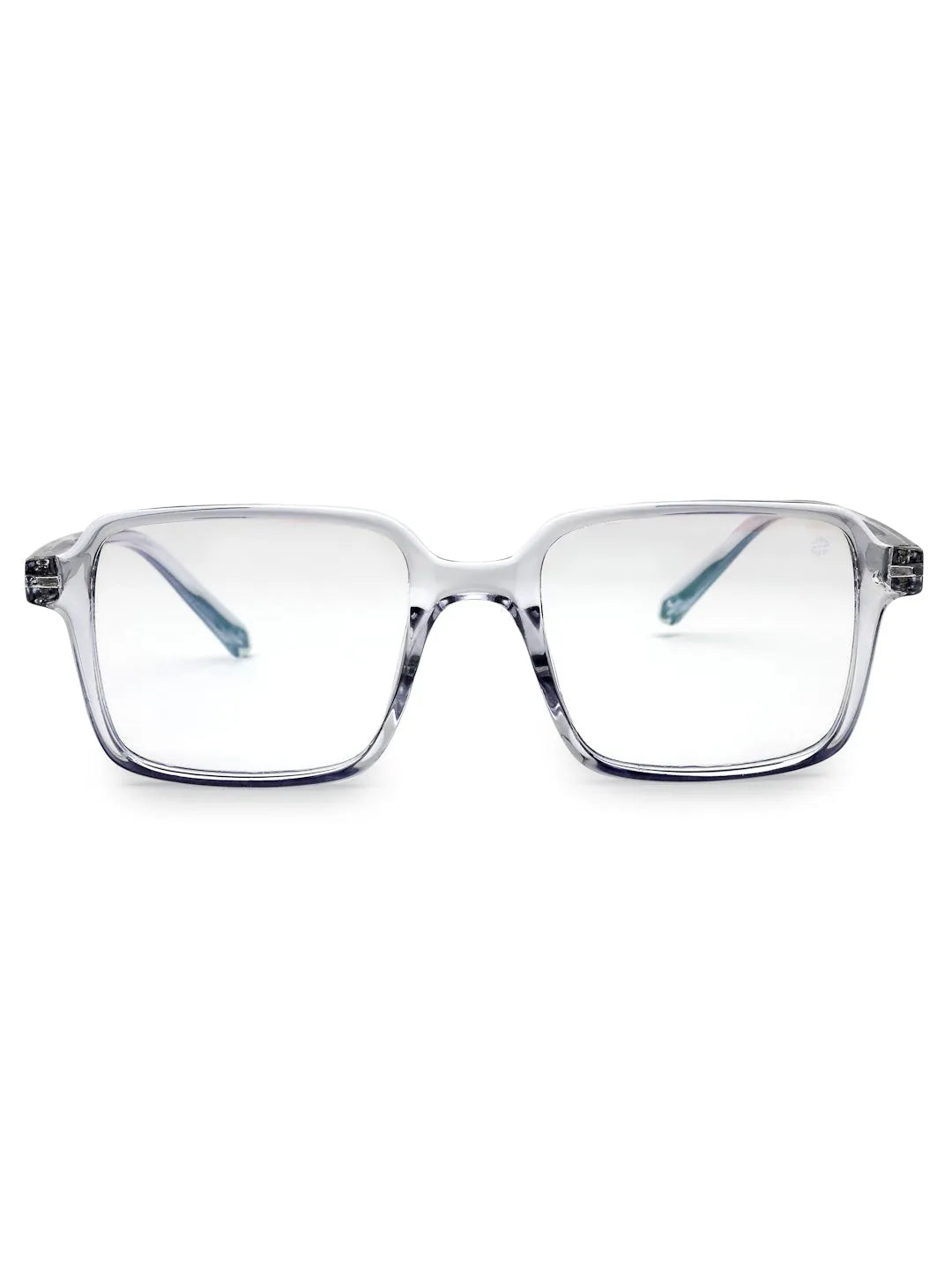 Enigma | Transparent Medium Full Rim Square Computer Glasses for Men & Women [Blue Block]
