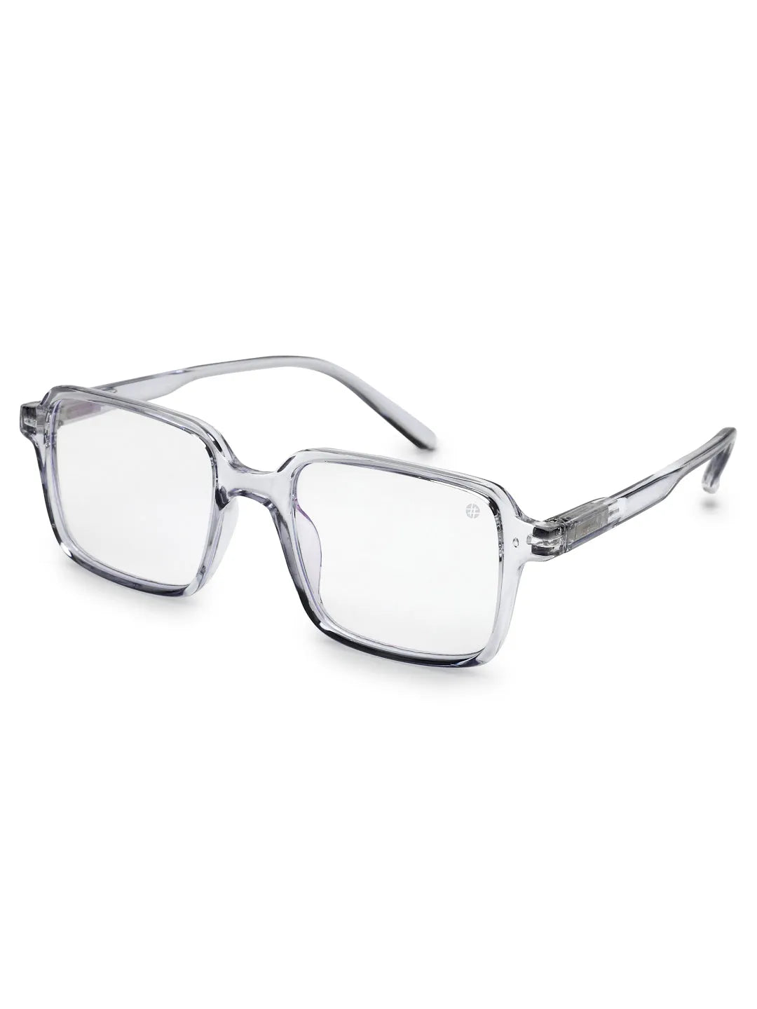 Enigma | Transparent Medium Full Rim Square Computer Glasses for Men & Women [Blue Block]