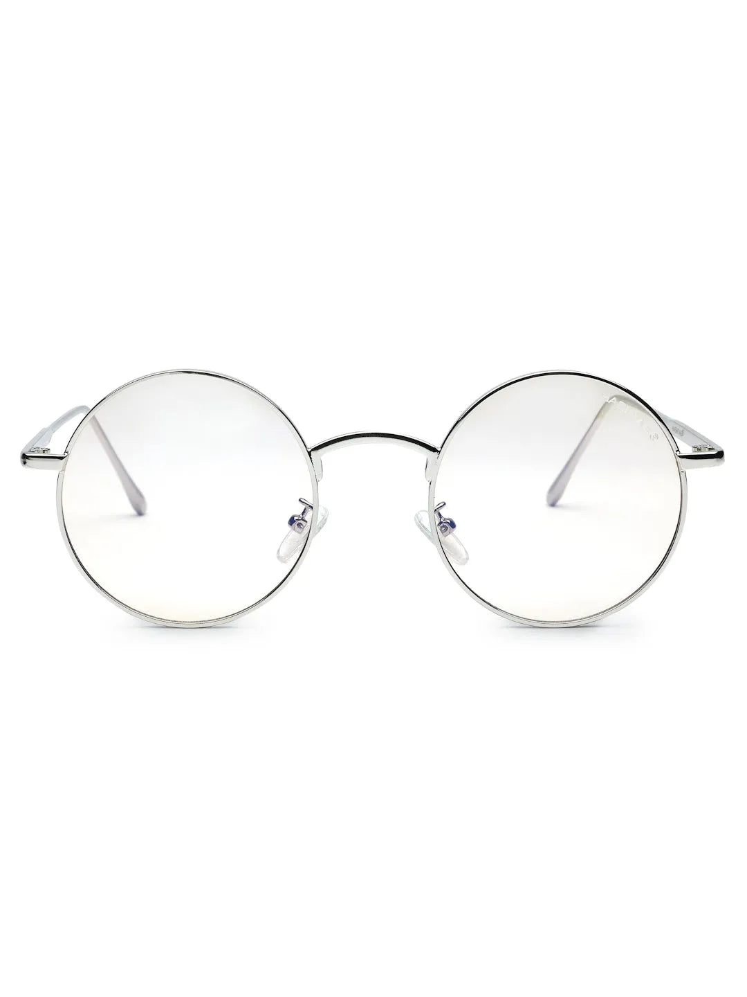 Ionara | Silver-brown Medium Full Rim Round Eyeglasses for Men & Women [UV-protected]