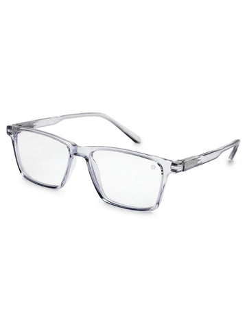 Aurora | Transparent Medium Full Rim Rectangle Computer Glasses for Men & Women [Blue Block]