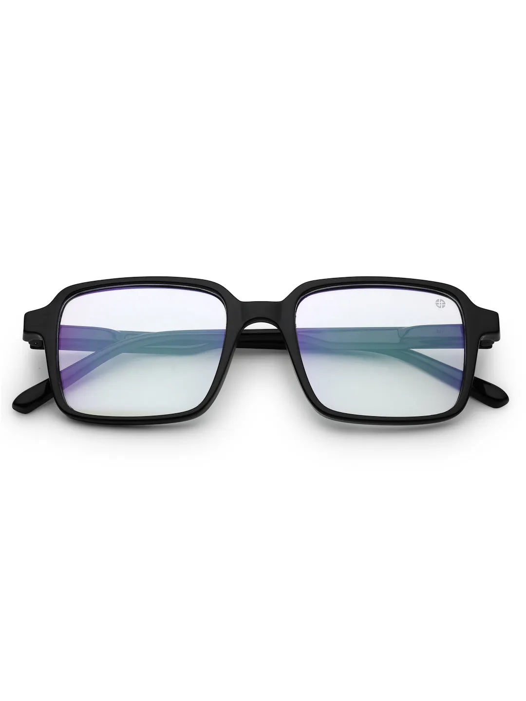 Enigma | Black Medium Full Rim Square Computer Glasses for Men & Women [Blue Block]