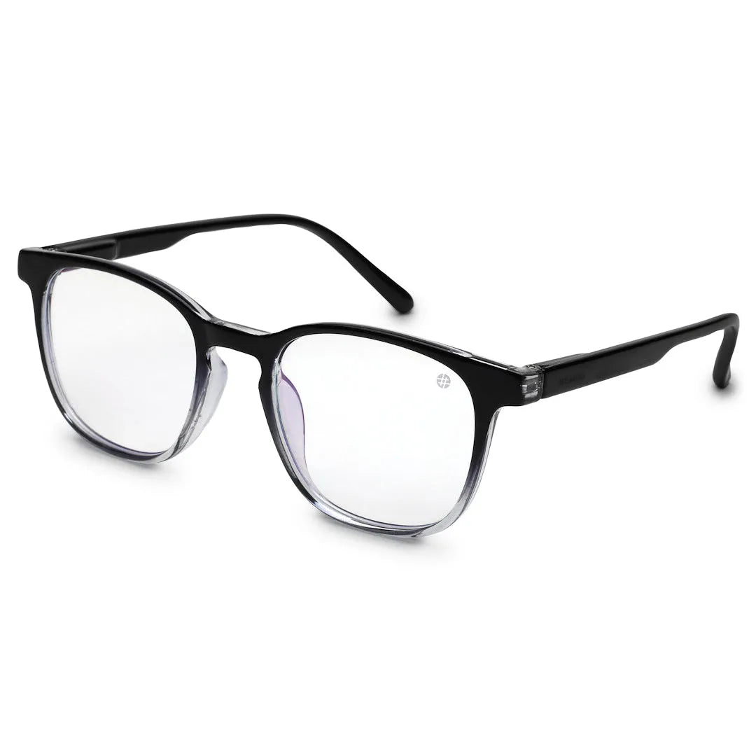 Radiant | Gradient Black Medium Full Rim Oval Computer Glasses for Men & Women [Blue Block]
