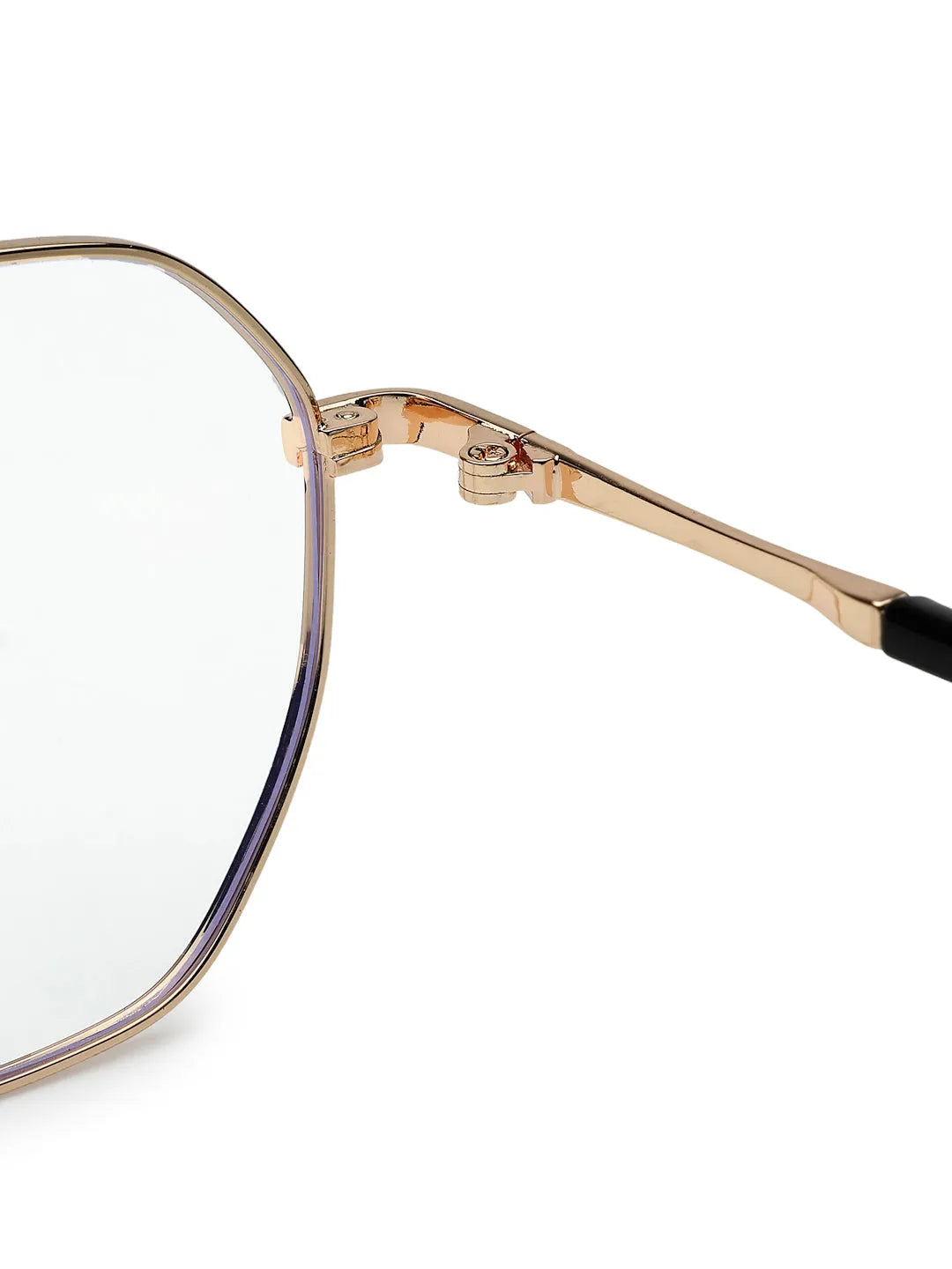 Dravon | Golden & Black Medium Full Rim Hexagonal Computer Glasses for Men & Women [Blue Block]