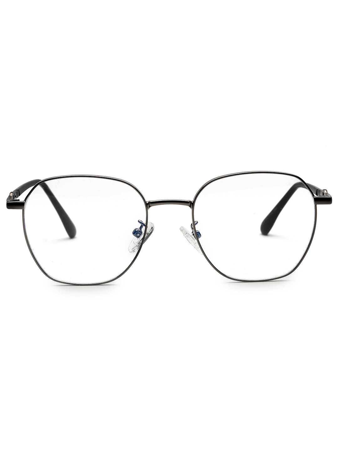 Frostis | Grey Small Full Rim Hexagonal Computer Glasses for Men & Women [Blue Block]