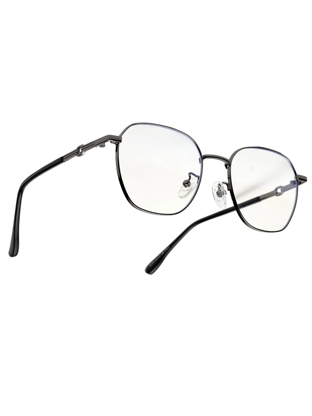 Frostis | Grey Small Full Rim Hexagonal Computer Glasses for Men & Women [Blue Block]