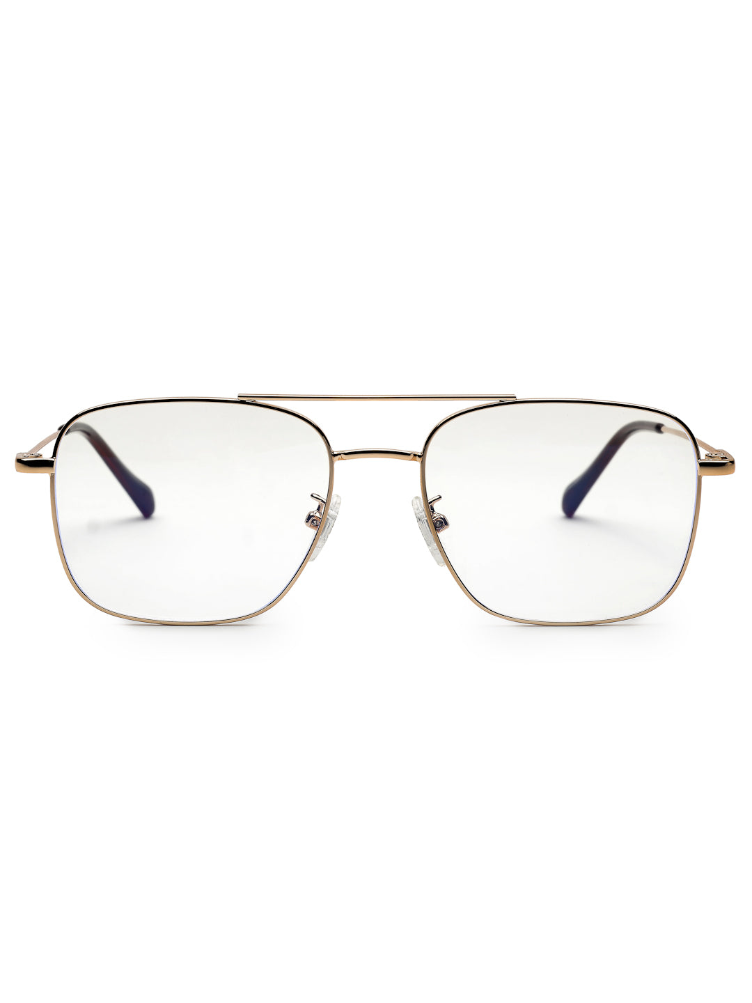 Jovion | Golden Medium Full Rim RECTANGLE Computer Glasses for Men & Women [Blue Block]