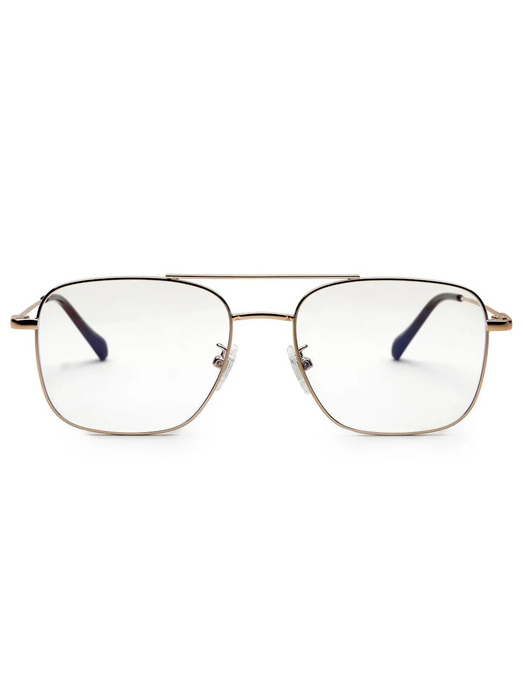 Jovion | Golden Medium Full Rim RECTANGLE Computer Glasses for Men & Women [Blue Block]