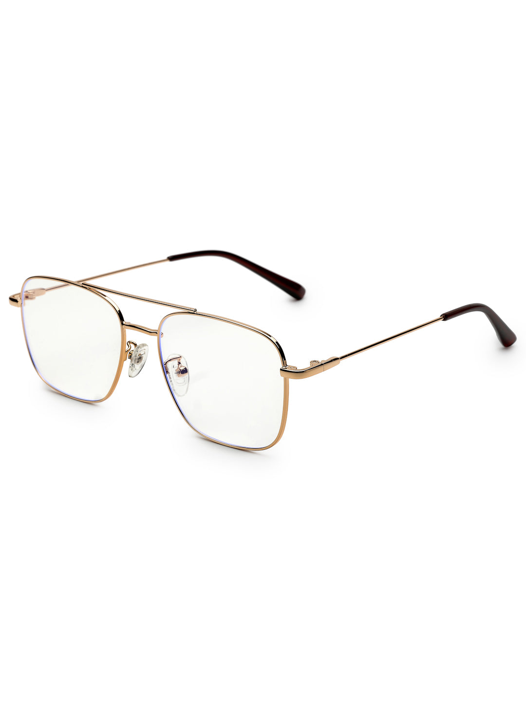 Jovion | Golden Medium Full Rim RECTANGLE Computer Glasses for Men & Women [Blue Block]