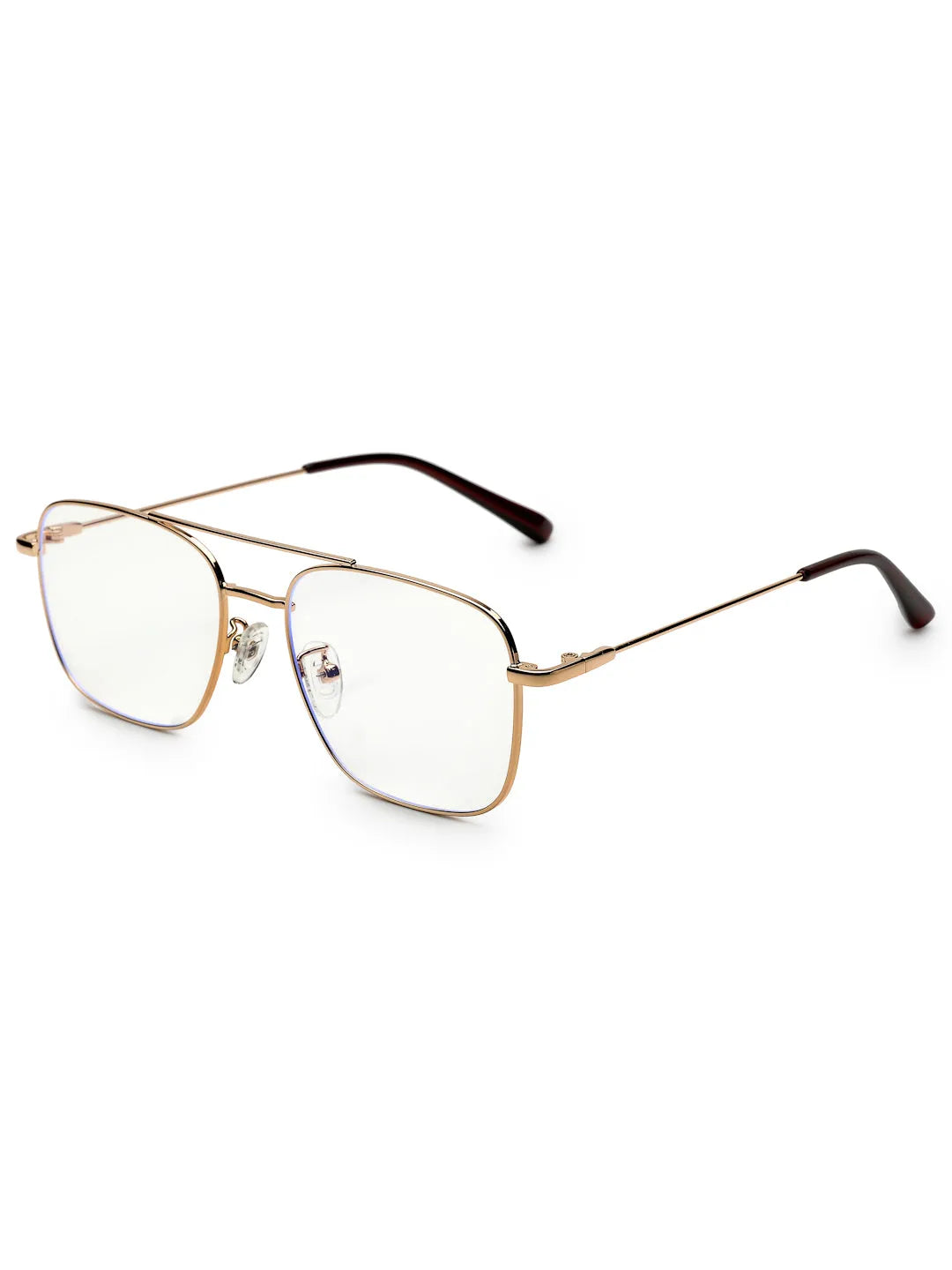 Jovion | Golden Medium Full Rim RECTANGLE Computer Glasses for Men & Women [Blue Block]