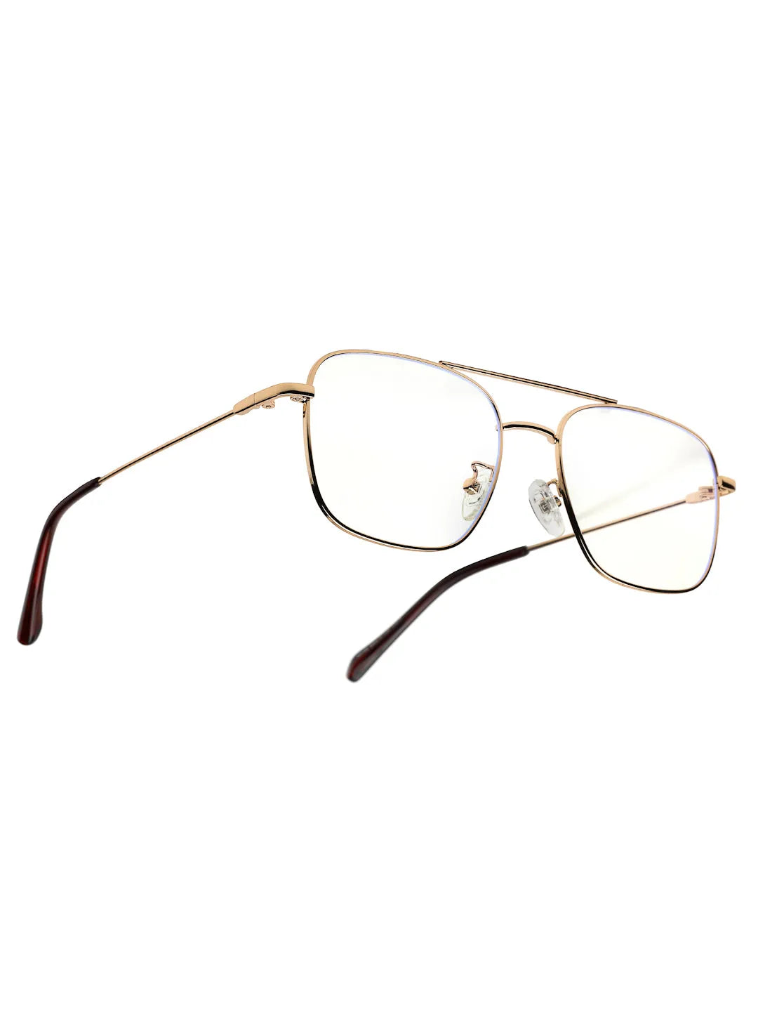 Jovion | Golden Medium Full Rim RECTANGLE Computer Glasses for Men & Women [Blue Block]