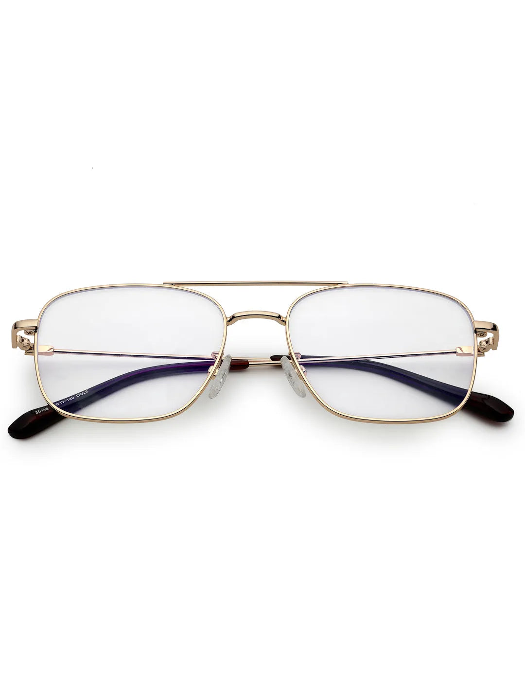 Jovion | Golden Medium Full Rim RECTANGLE Computer Glasses for Men & Women [Blue Block]