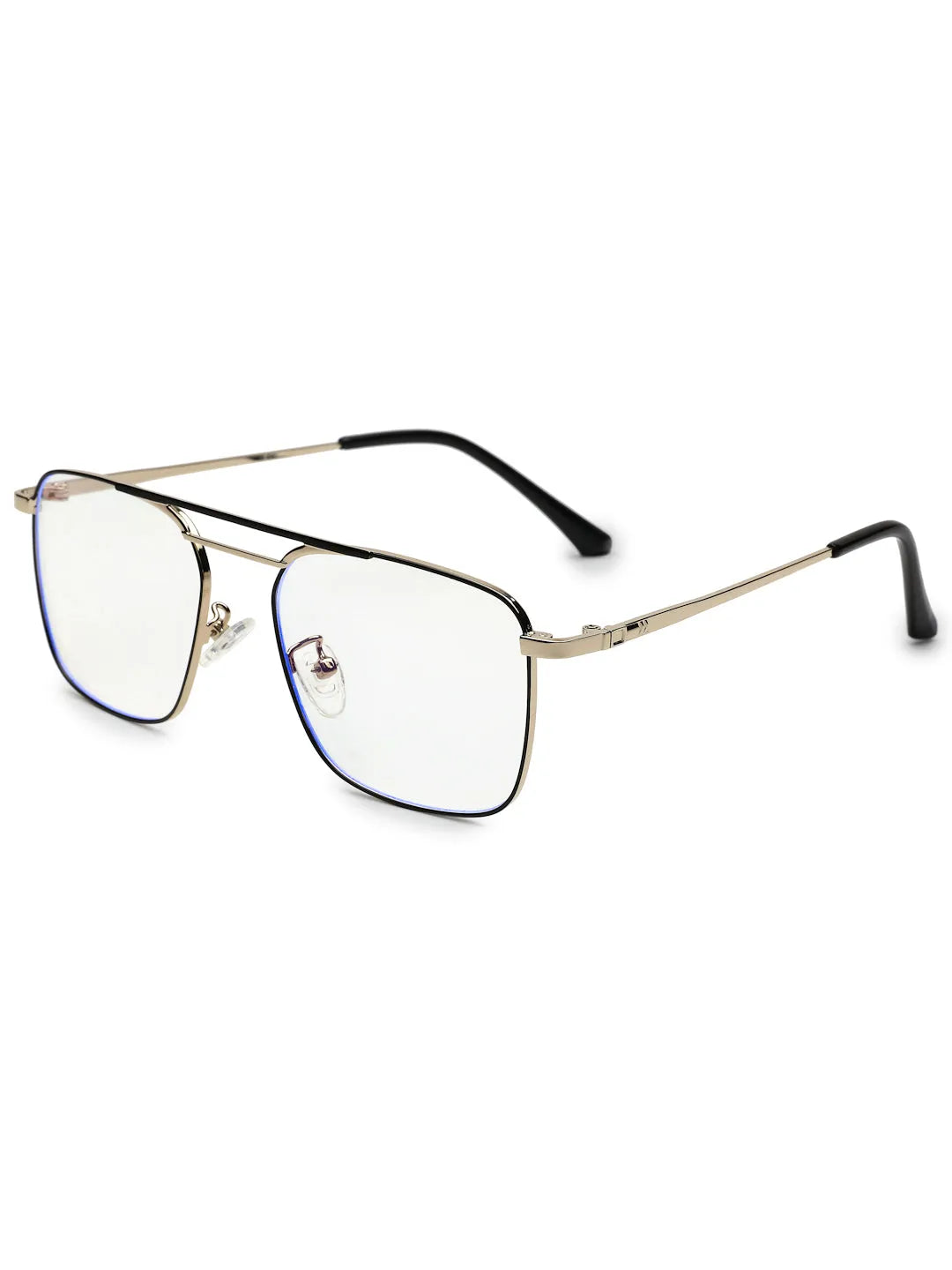 Neuron | Black & Silver Medium Full Rim RECTANGLE Computer Glasses for Men & Women [Blue Block]
