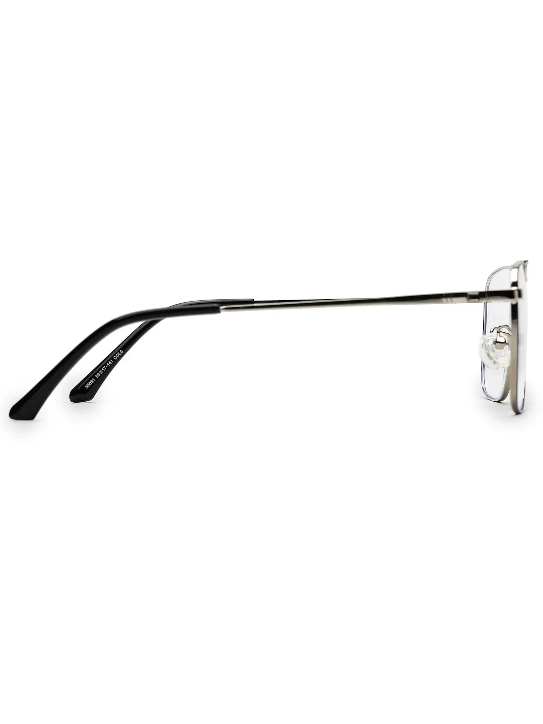 Neuron | Black & Silver Medium Full Rim RECTANGLE Computer Glasses for Men & Women [Blue Block]