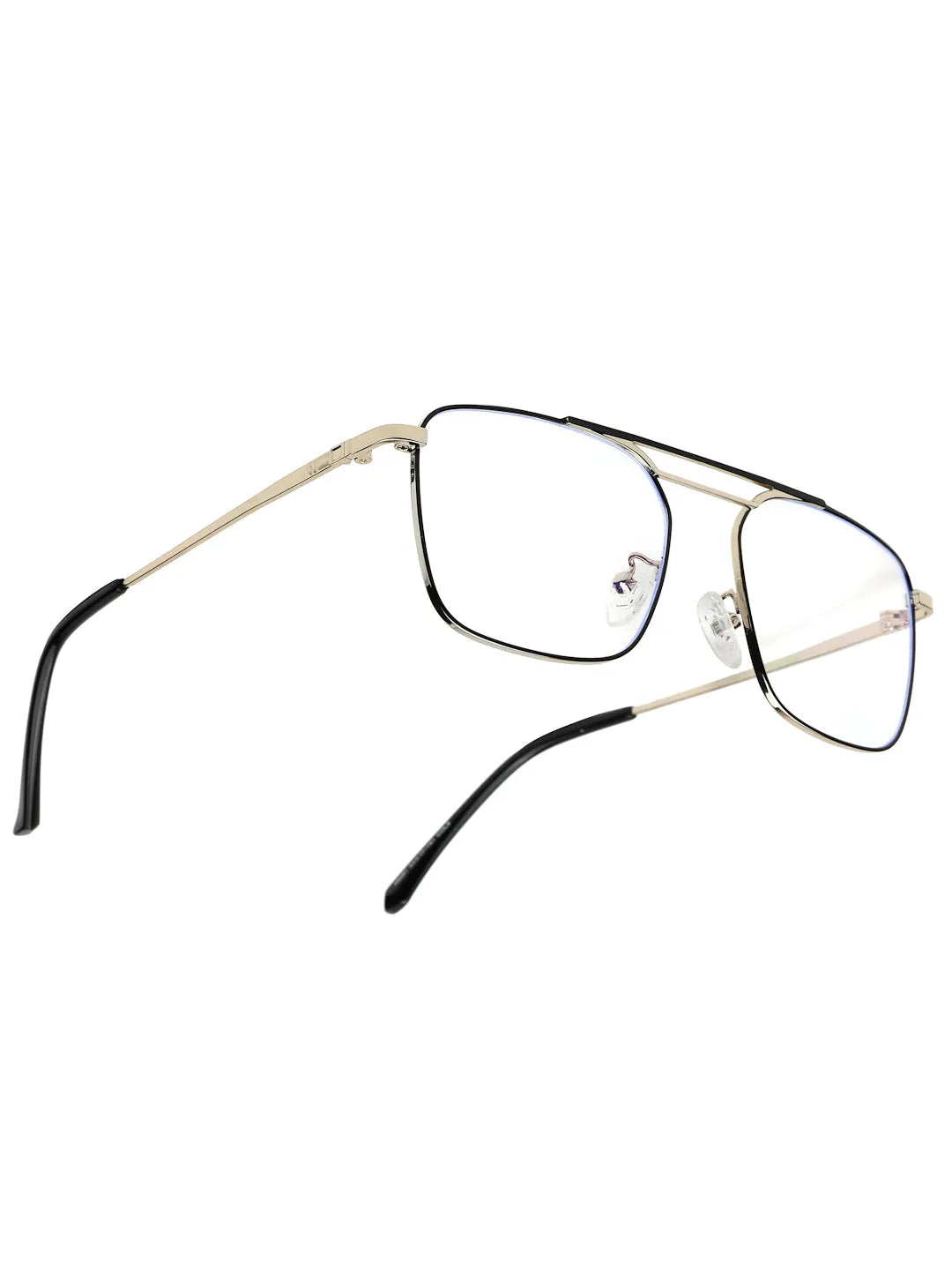 Neuron | Black & Silver Medium Full Rim RECTANGLE Computer Glasses for Men & Women [Blue Block]