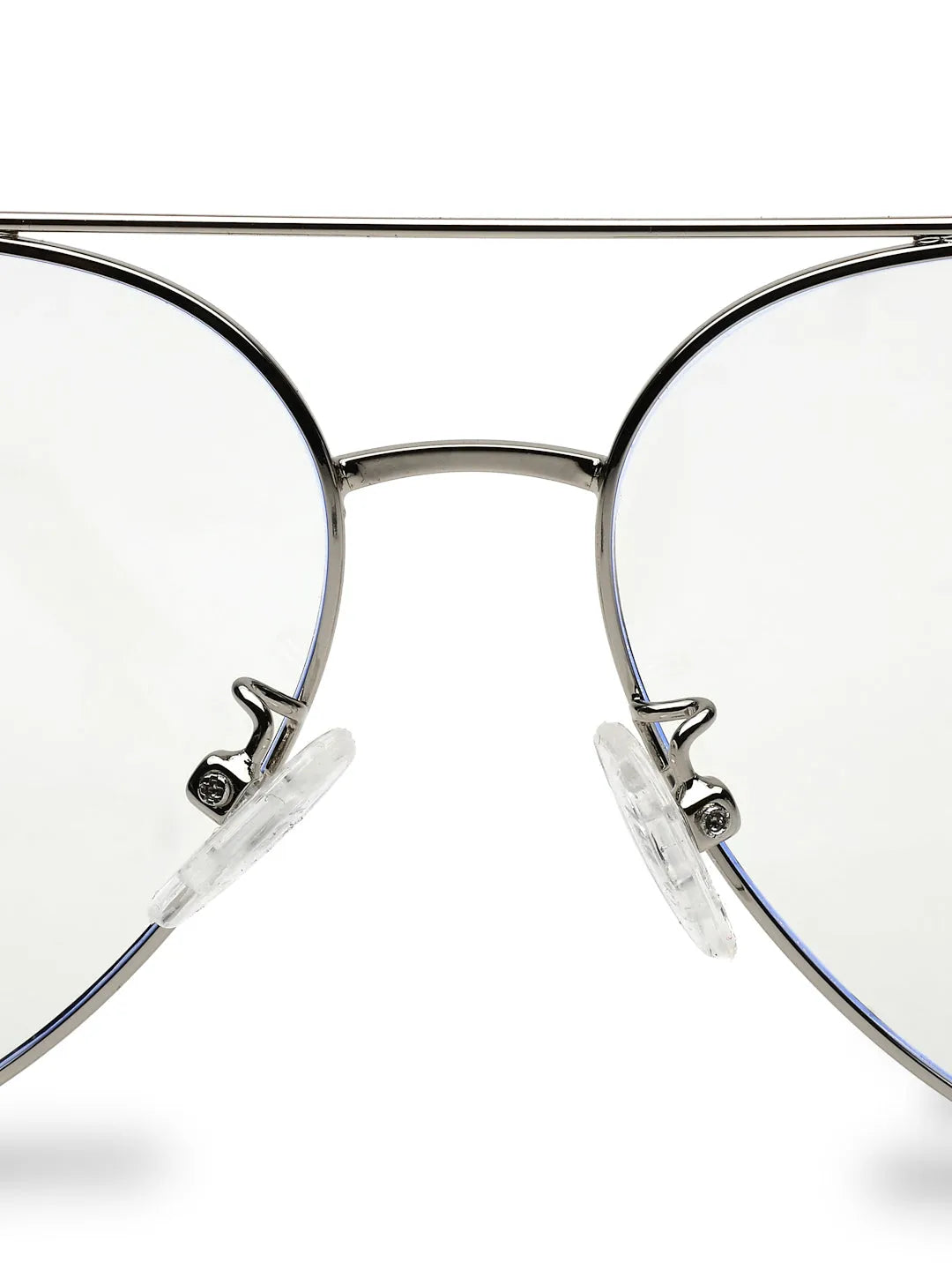 Gravion | Silver Medium Full Rim Aviator Computer Glasses for Men & Women [Blue Block]
