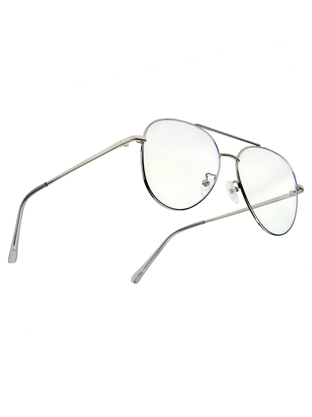 Gravion | Silver Medium Full Rim Aviator Computer Glasses for Men & Women [Blue Block]
