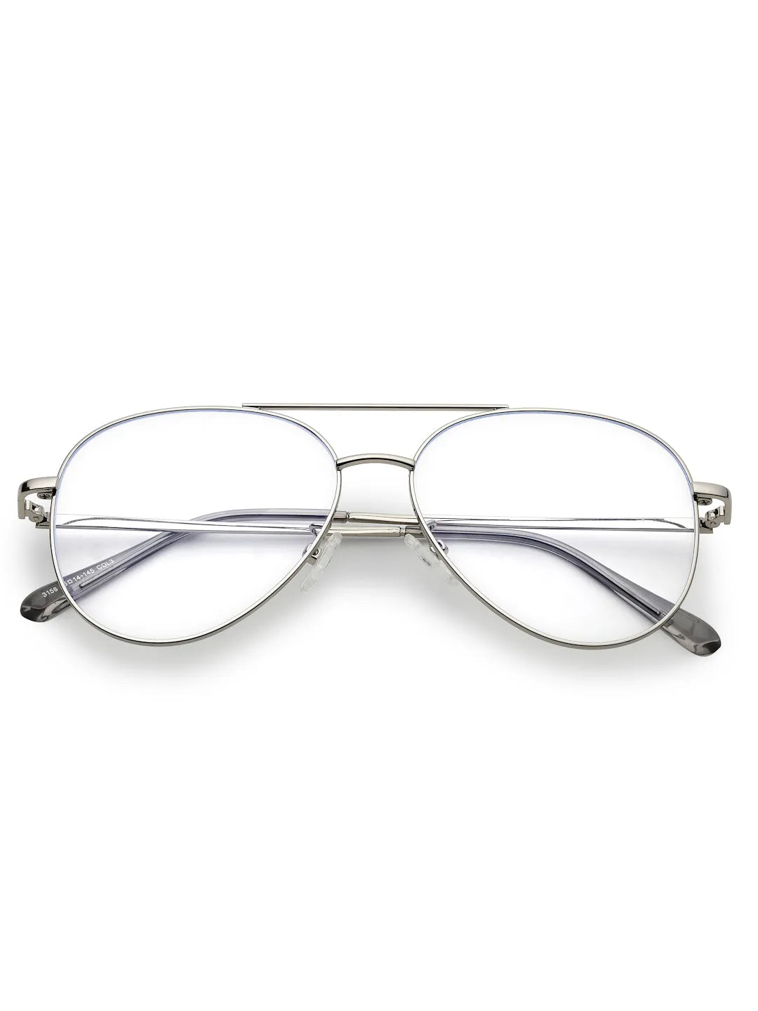 Gravion | Silver Medium Full Rim Aviator Computer Glasses for Men & Women [Blue Block]
