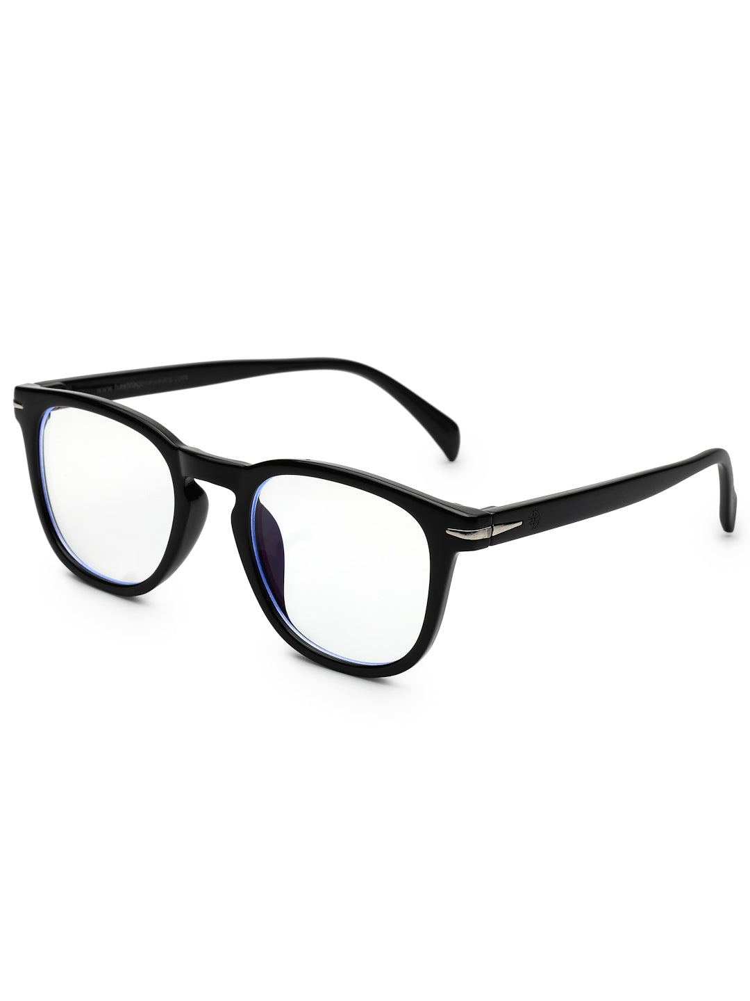 Rivena | Black Small Full Rim Square Computer Glasses for Men & Women [Blue Block]