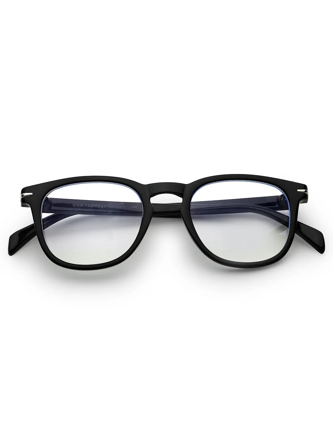 Rivena | Black Small Full Rim Square Computer Glasses for Men & Women [Blue Block]