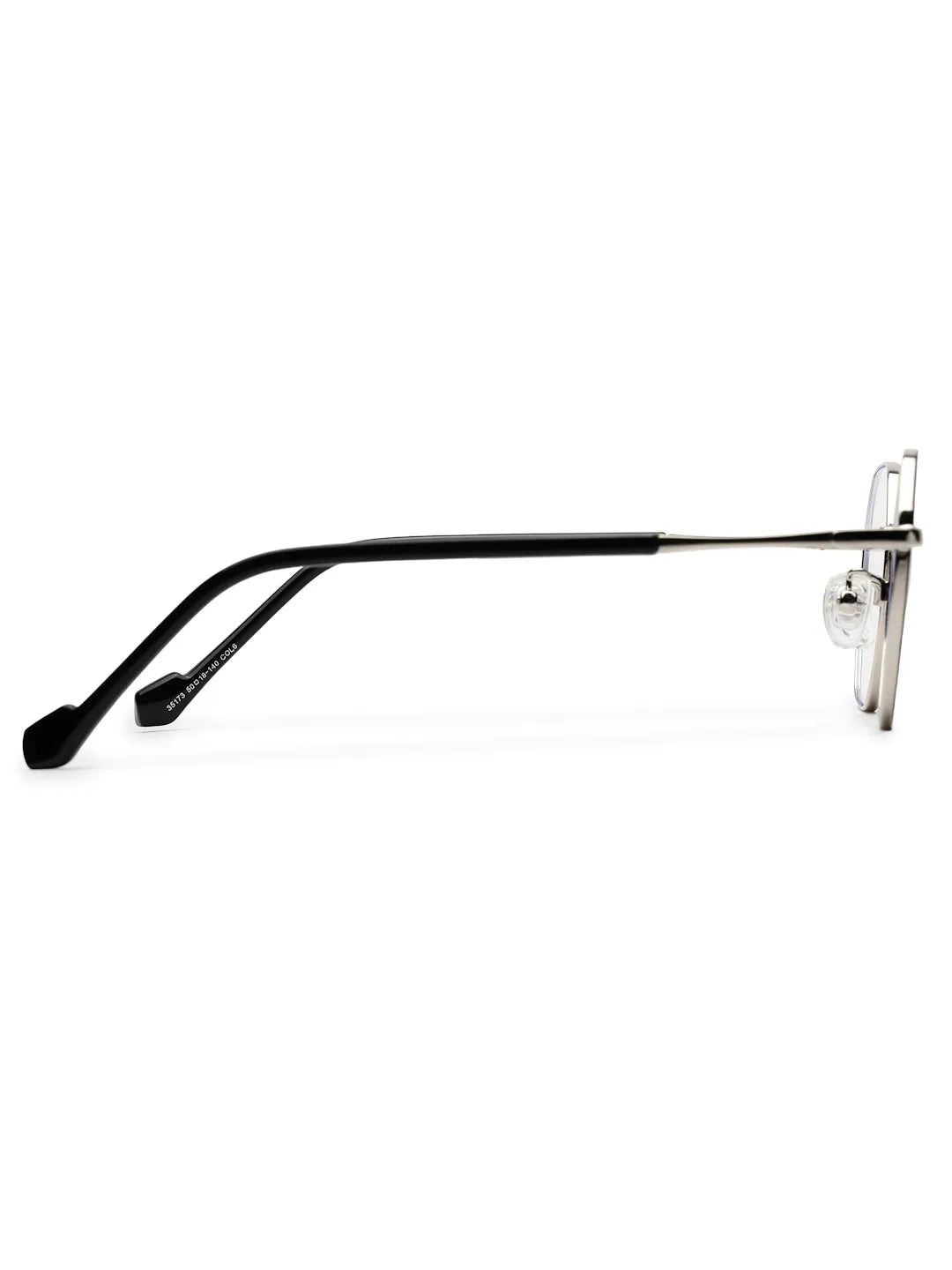 Dravon | Silver & Black Medium Full Rim Hexagonal Computer Glasses for Men & Women [Blue Block]