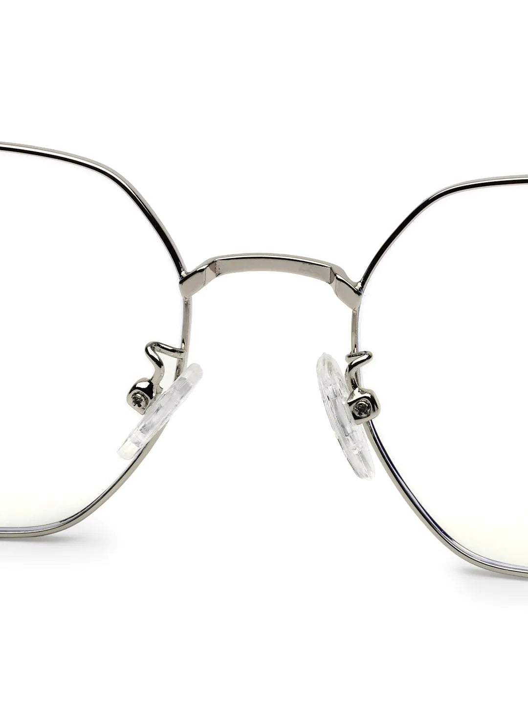 Dravon | Silver & Black Medium Full Rim Hexagonal Computer Glasses for Men & Women [Blue Block]