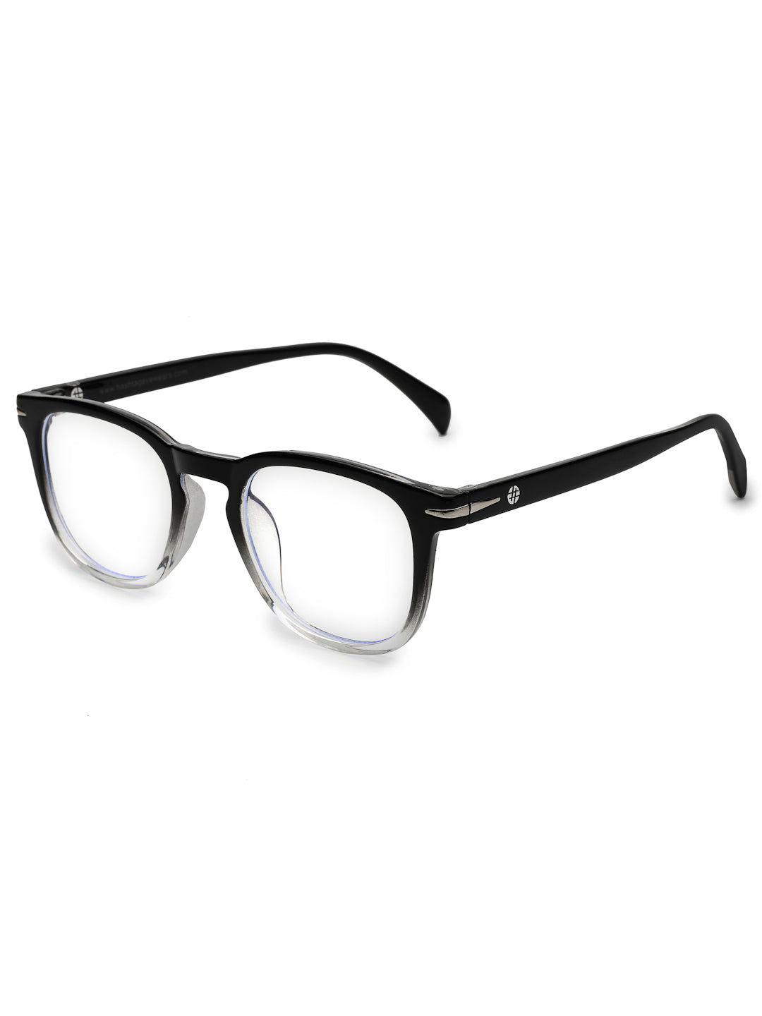 Rivena | Gradient Black Small Full Rim Square Computer Glasses for Men & Women [Blue Block]