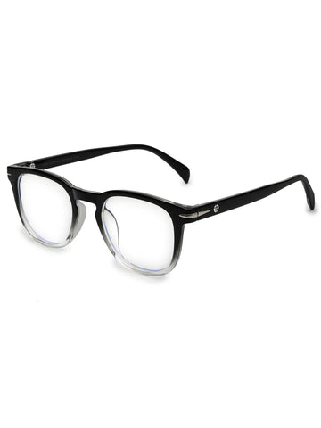Rivena | Gradient Black Small Full Rim Square Computer Glasses for Men & Women [Blue Block]