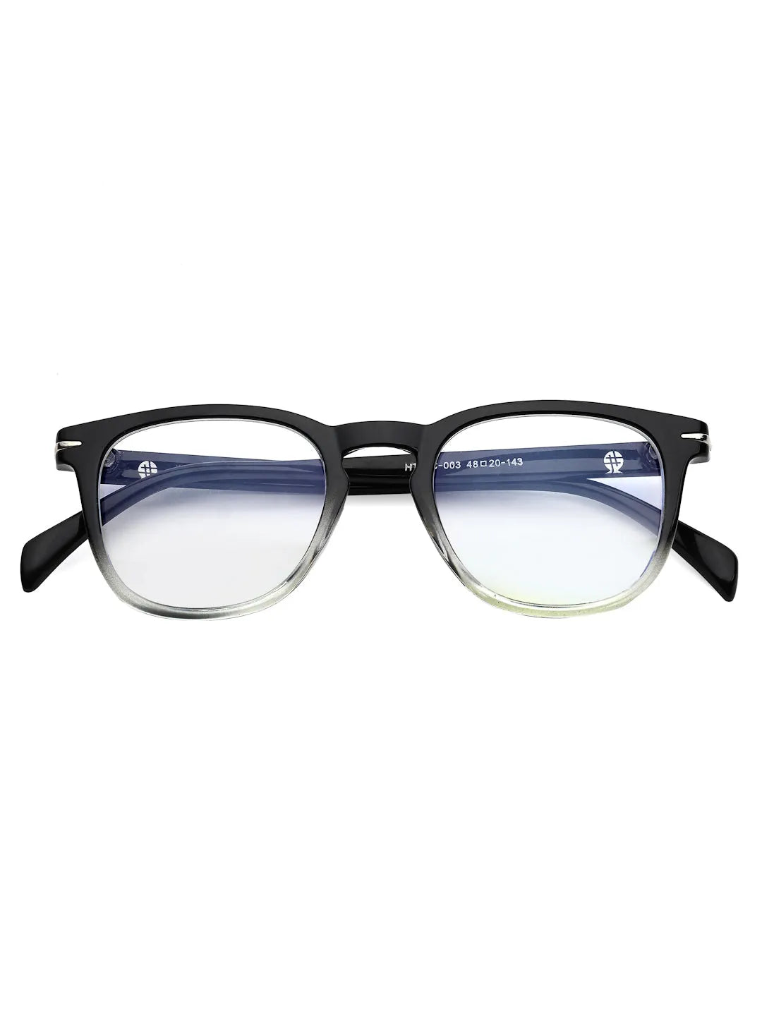 Rivena | Gradient Black Small Full Rim Square Computer Glasses for Men & Women [Blue Block]